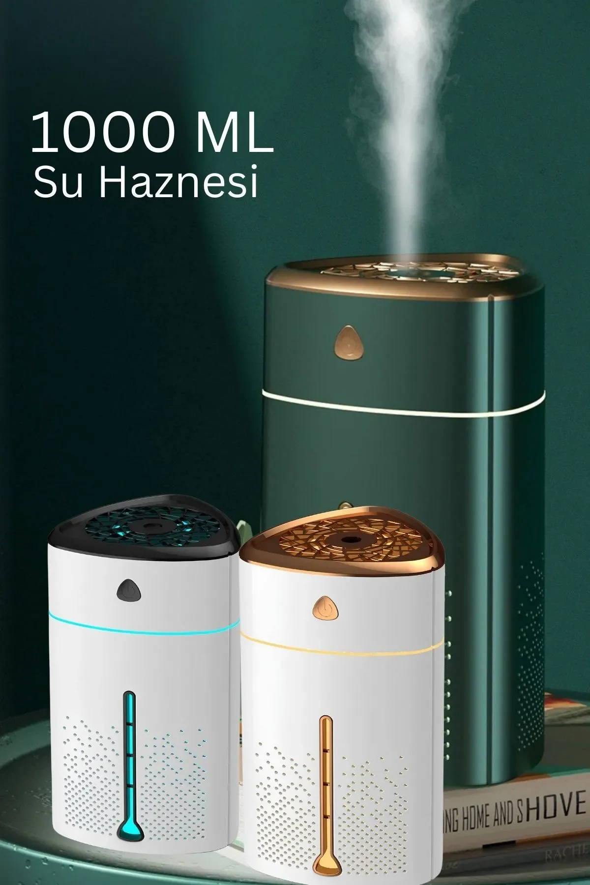 1000 ML Ultrasonik Hava Nemlendirici Işıklı Buhar Makinesi Ve Aro