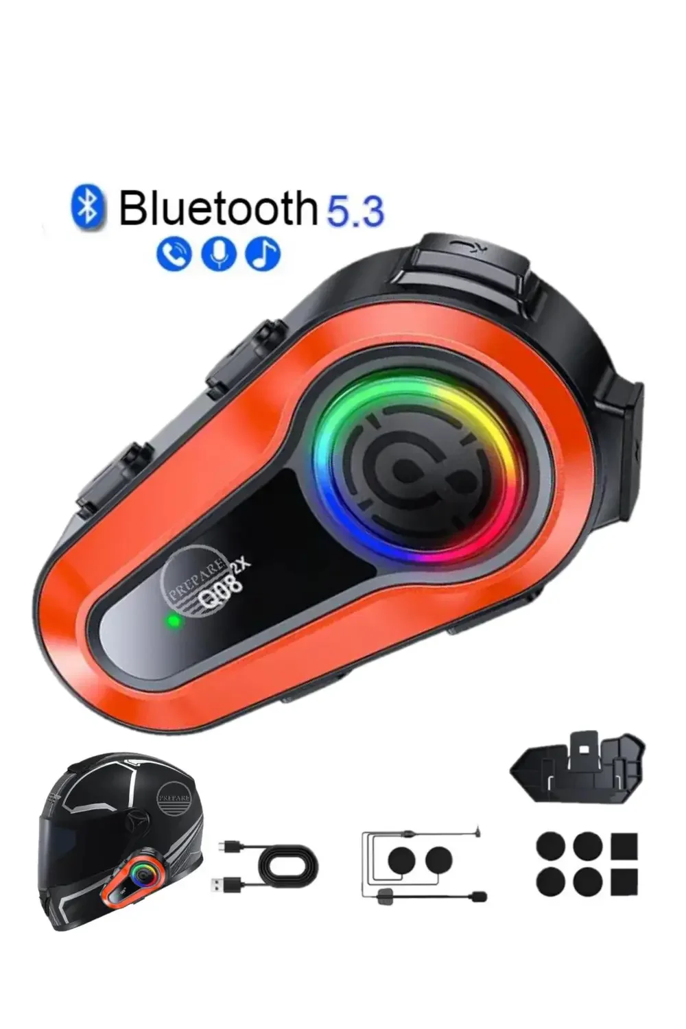 1000 Mt Intercom 2 Eşleşmeli Kask Kulaklık Q-08 Su Geçirmez Bluet 1000 Mt Intercom 2 Eşleşmeli Kask Kulaklık Q-08 Su Geçirmez Bluet