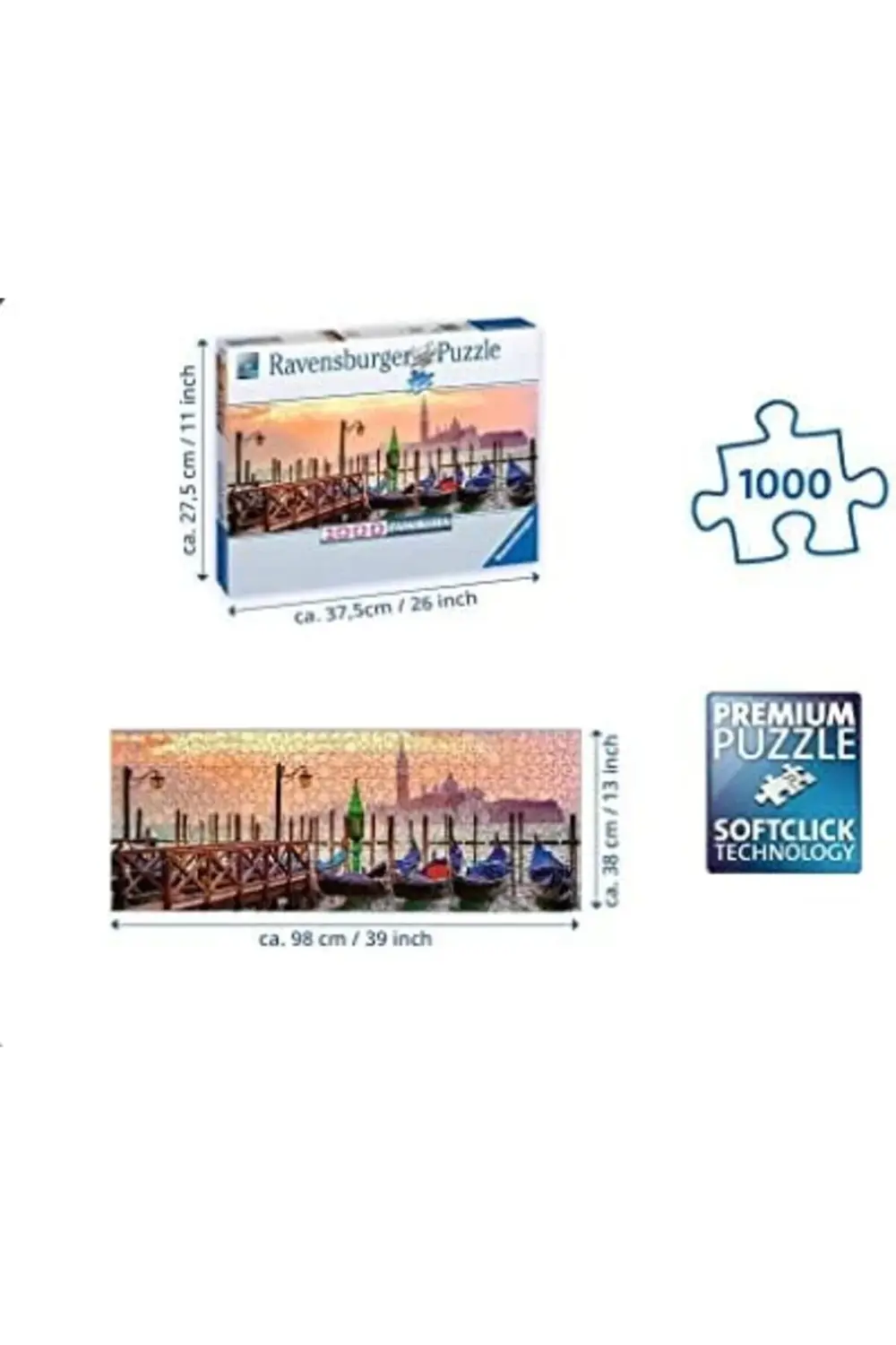 1000 Parçalı Panoramik Puzzle Gondollar 395519