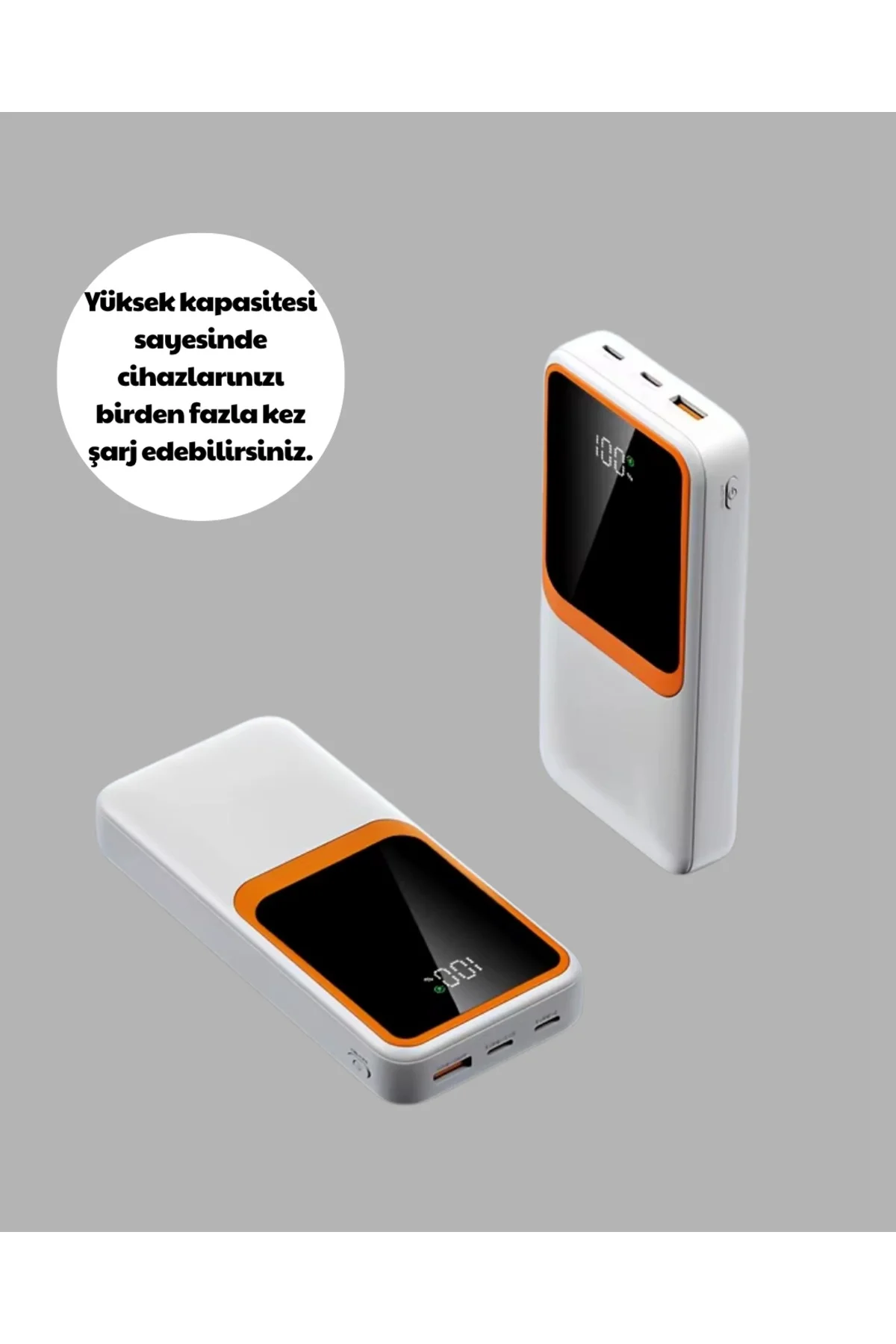 10.000 mAh Bataryalı, Dijital Göstergeli Taşınabilir Powerbank