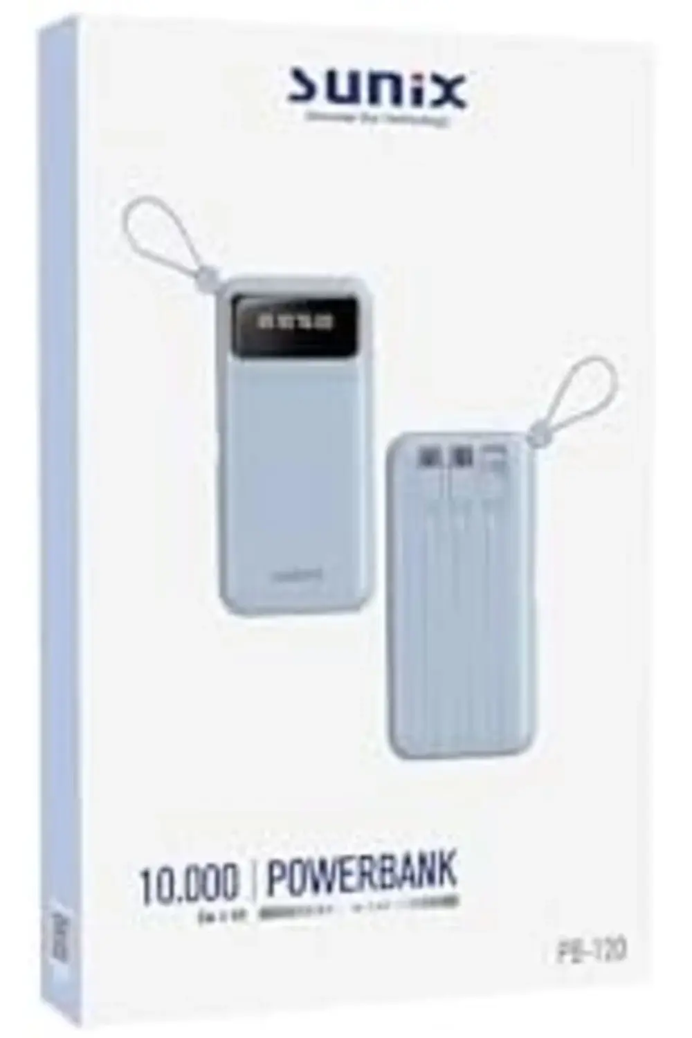 10.000 Mah Dijital Göstergeli Kendinden Kablolu Powerbank Mavi PB