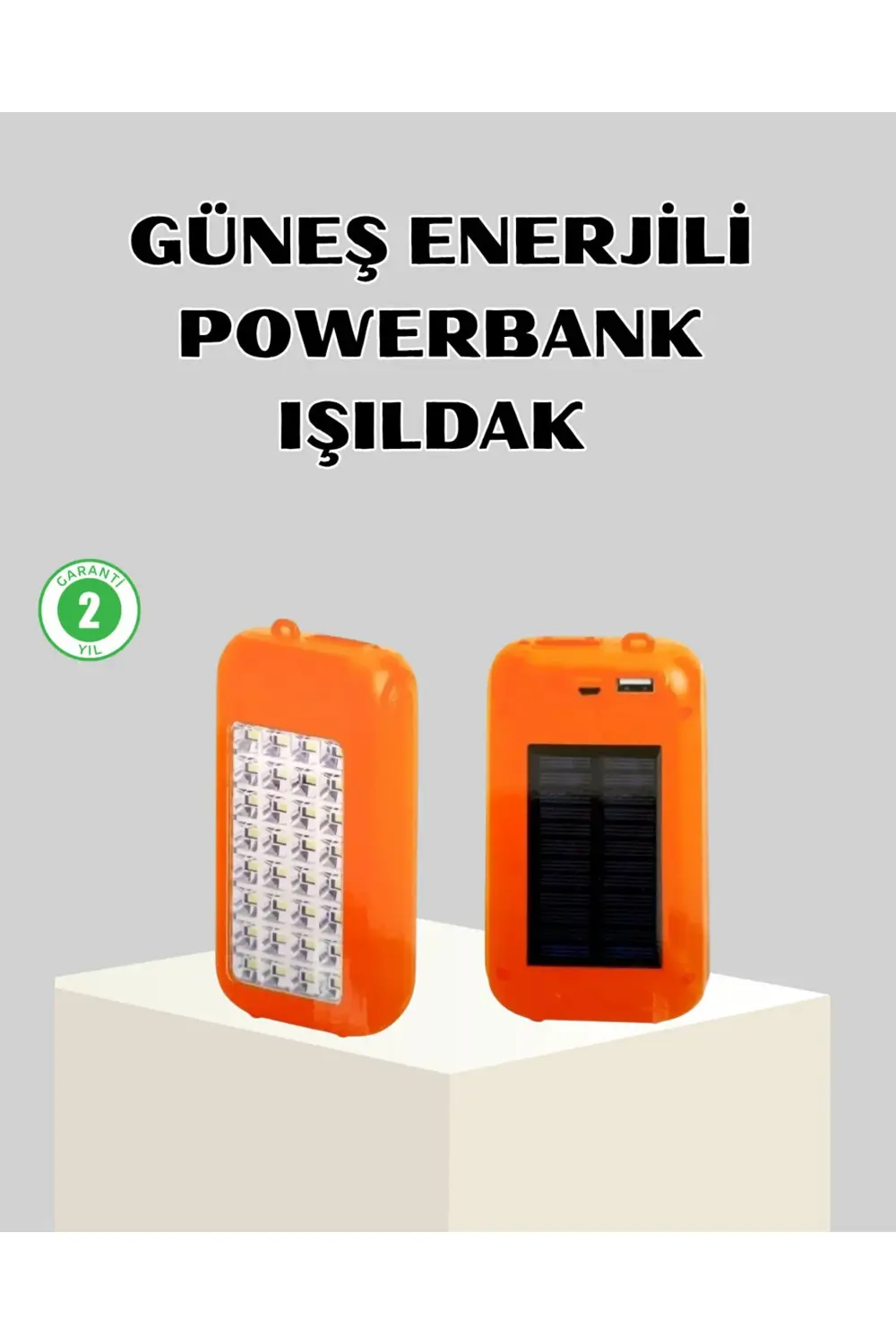 10000 mAh Güneş Enerjili Powerbank ve LED Kamp Lambası