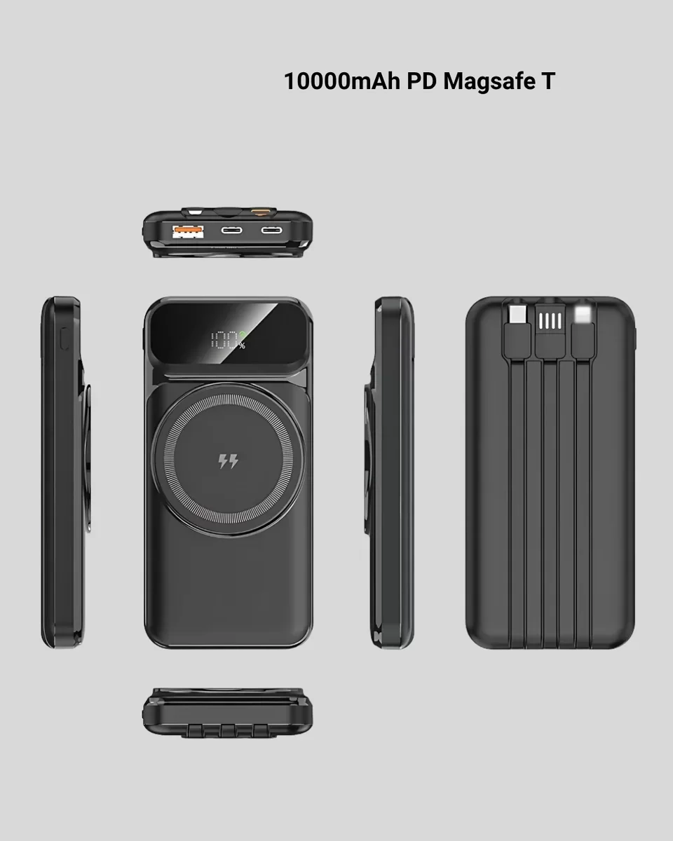 10000 mAh Hızlı Şarjlı Kablosuz Powerbank – Taşınabilir LED Göstergeli