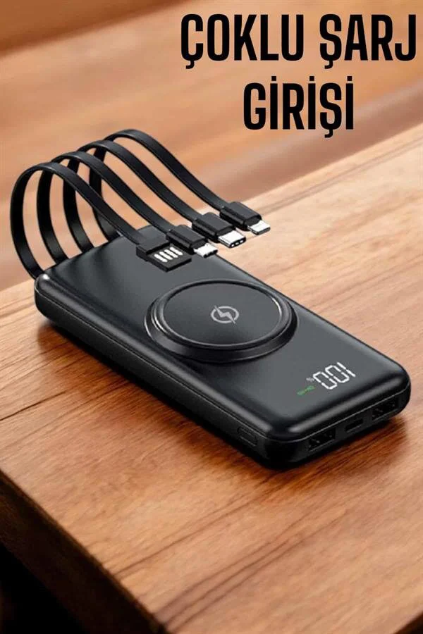 10000 Mah Hızlı Şarj Taşınabilir Powerbank - 3 Portlu Dijital Göstergeli