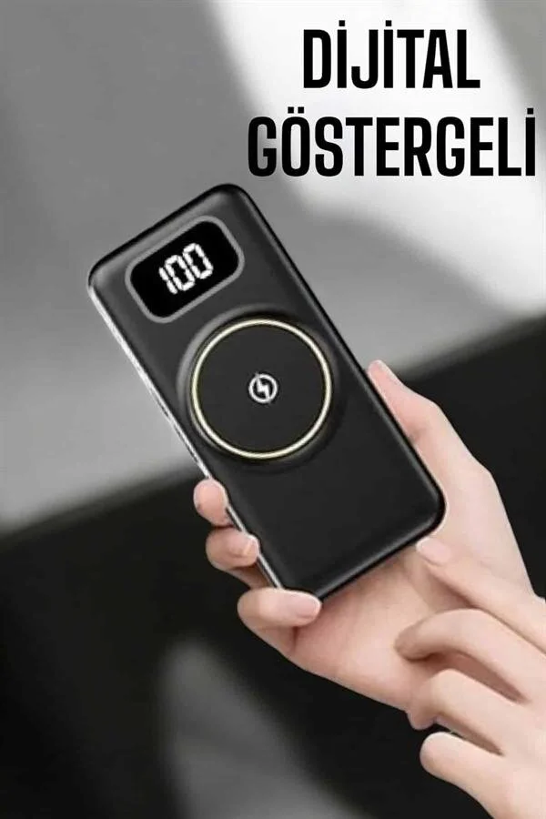 10000 Mah Hızlı Şarj Taşınabilir Powerbank - 3 Portlu Dijital Göstergeli