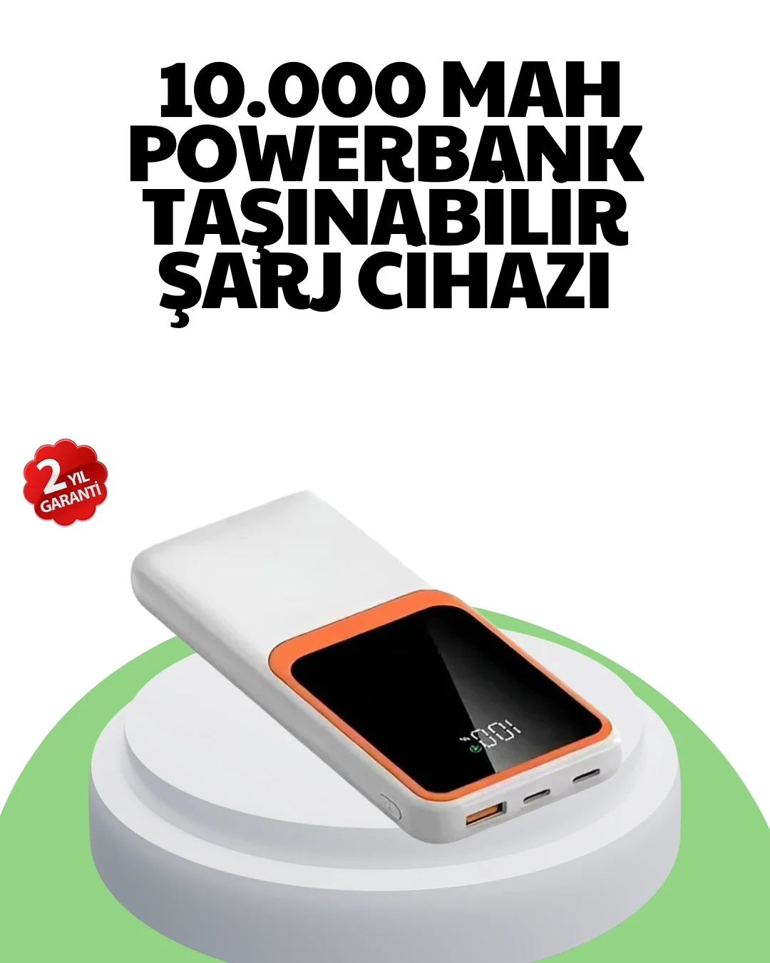 10000 mAh Hızlı Şarj Destekli Powerbank – Hafif, Kompakt ve Güvenli
