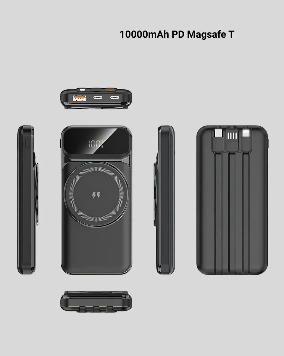 10000 mAh Kablosuz Hızlı Şarj Destekli Powerbank – 15W PD20W Type-C Girişli