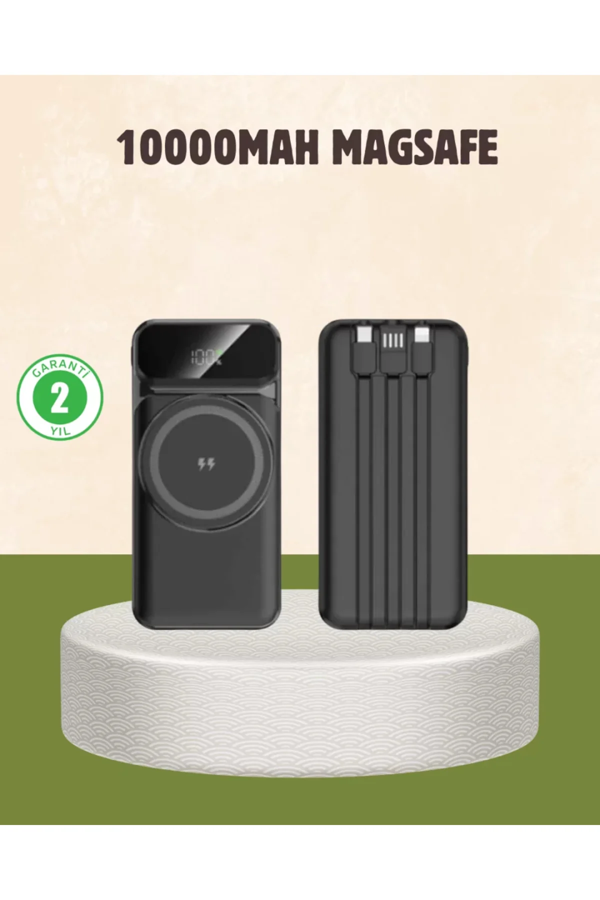 10000 mAh Kablosuz Powerbank – 15W Hızlı Şarj, Type-C Çoklu Çıkış