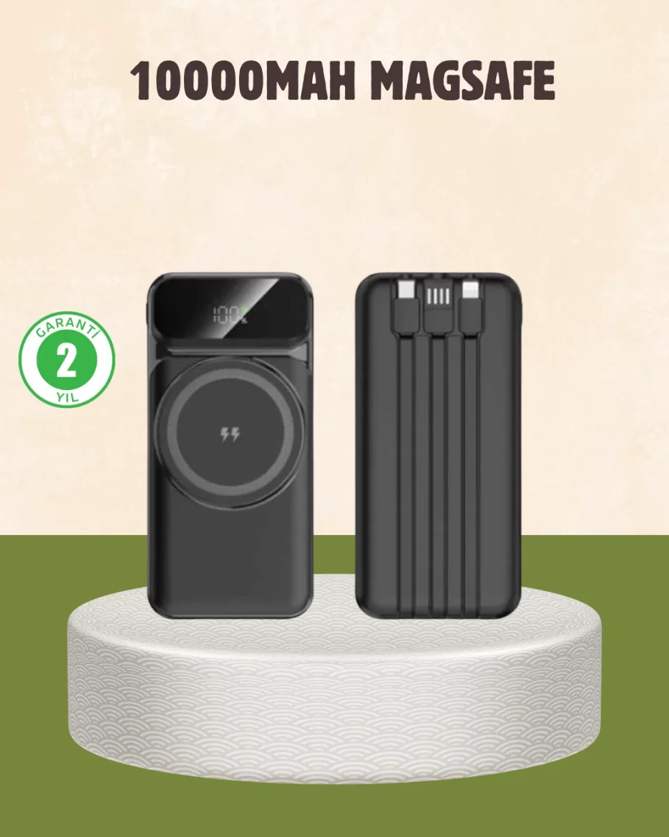 10000 mAh Kablosuz Powerbank – 15W Hızlı Şarj,  Type-C Çoklu Çıkışlı - Lisinya