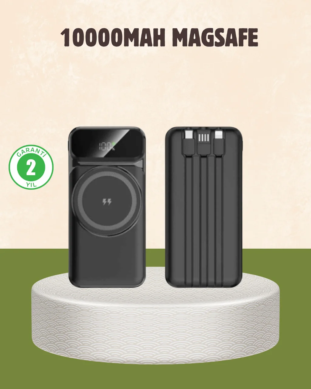 10000 Mah Kablosuz Powerbank 15w Hızlı Şarj, Type-c Çoklu Çıkışlı - Lisinya Diğer