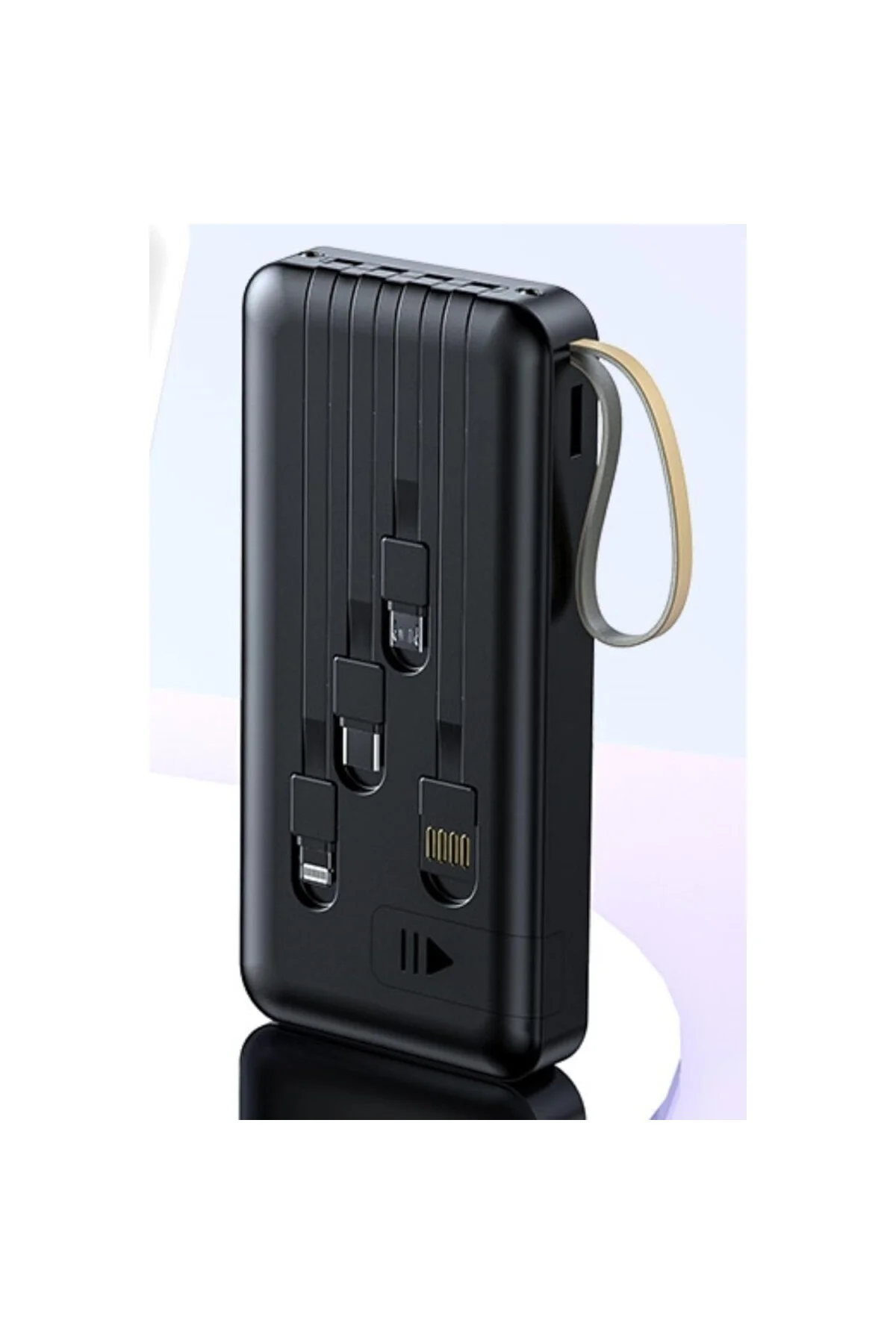 10000 Mah Slim Powerbank Dijital Göstergeli Dahili Şarj Kablolu G