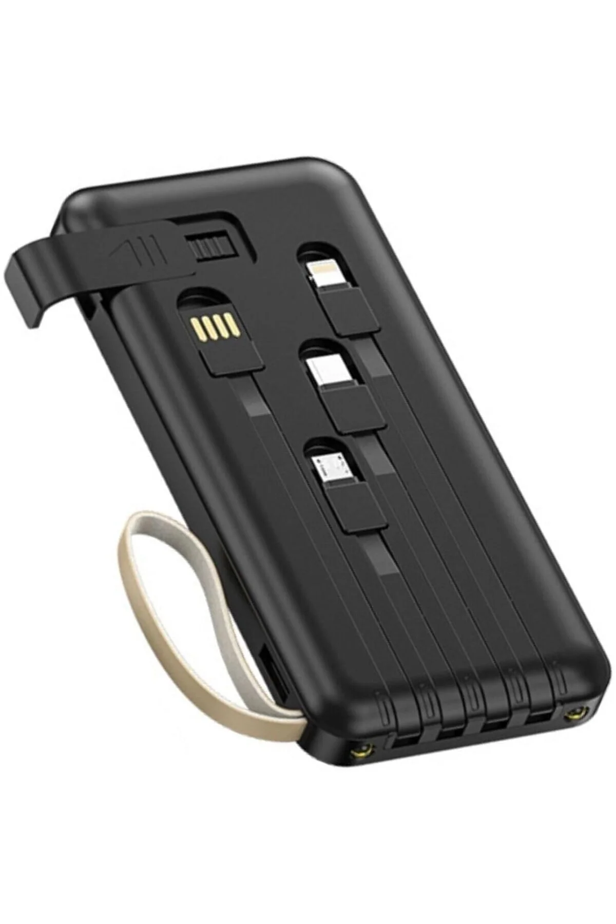 10000 Mah Slim Powerbank Dijital Göstergeli Dahili Şarj Kablolu G