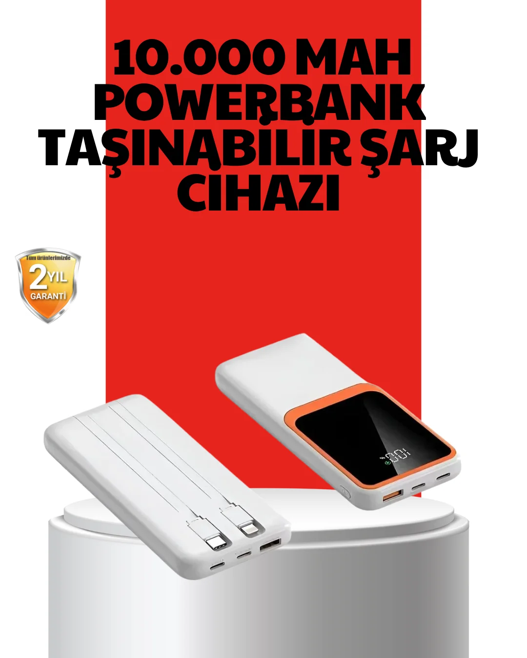 10000 mAh Taşınabilir Powerbank Çift Çıkışlı Type-C ve Lightning Uyumlu Fiyatı, Yorumları ve Özellikleri