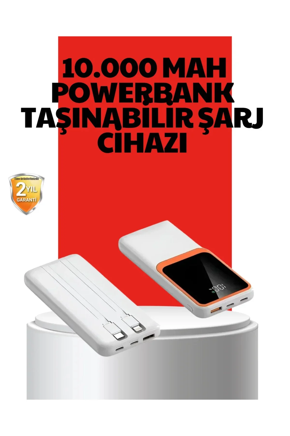 10000 mAh Taşınabilir Powerbank Çift Çıkışlı Type-C ve Lightning Uyumlu 10000 mAh Taşınabilir Powerbank Çift Çıkışlı Type-C ve Lightning Uyumlu