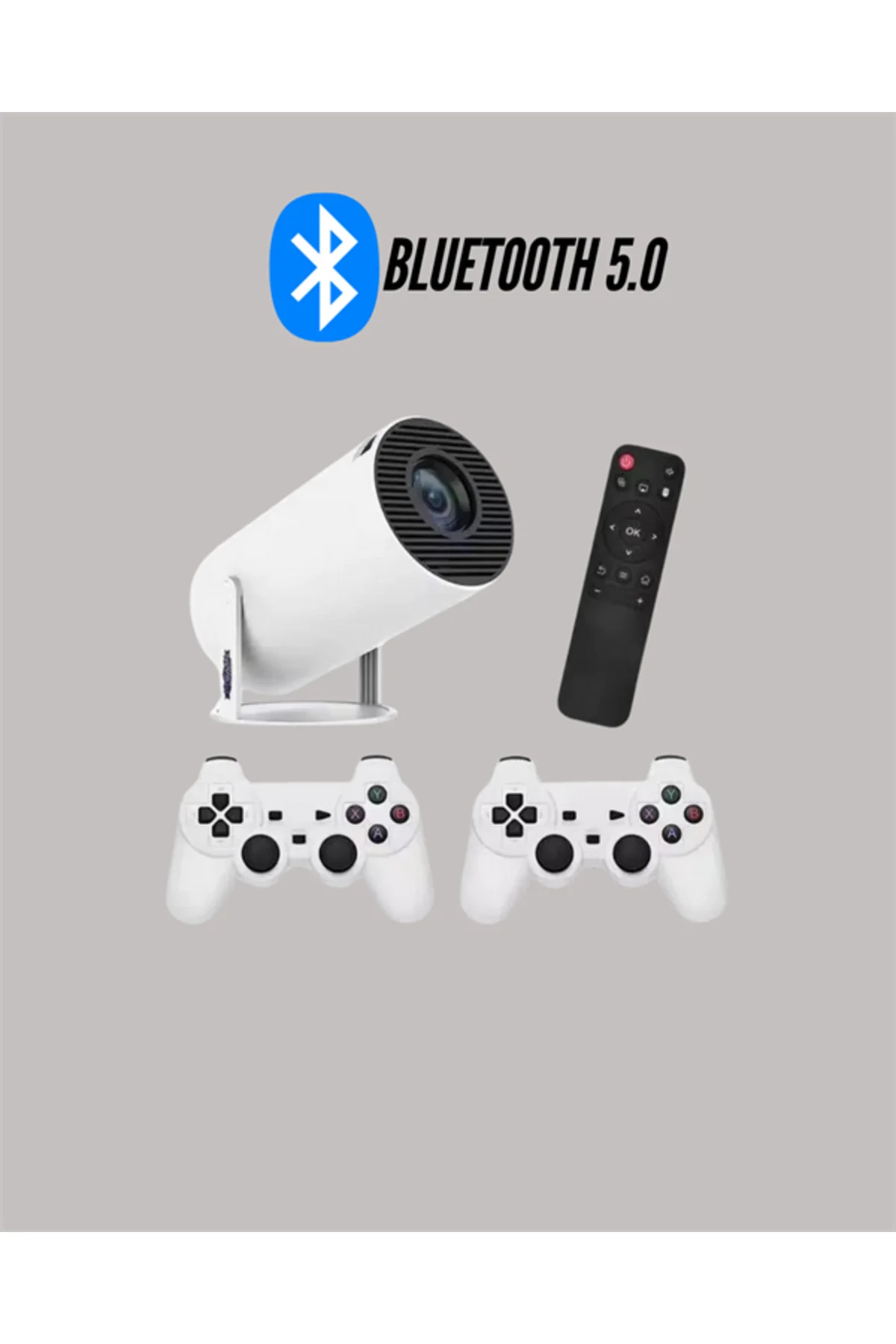 10.000 Oyun Destekli, Çift Kollu 4K Projeksiyon – HDMI, USB, AUX,