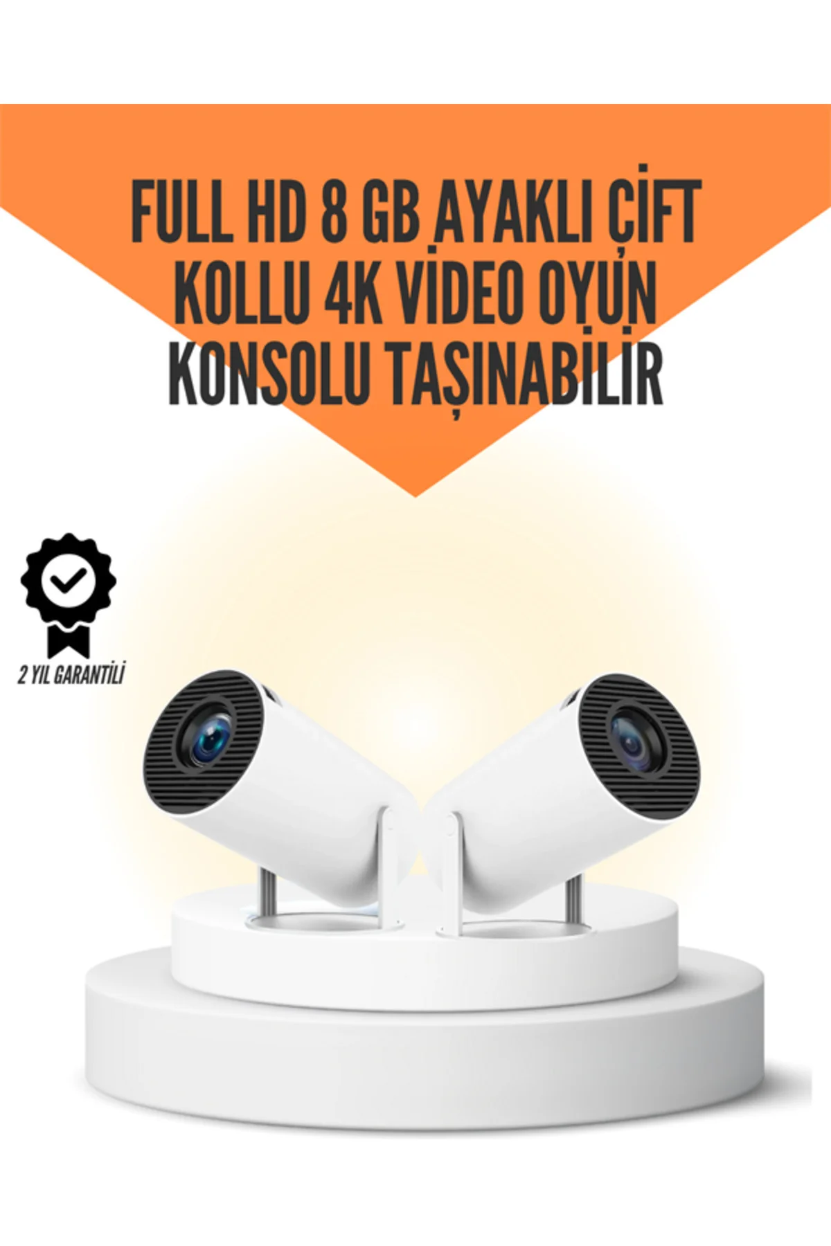 10.000 Oyun Destekli, Çift Kollu 4K Projeksiyon – HDMI, USB, AUX,