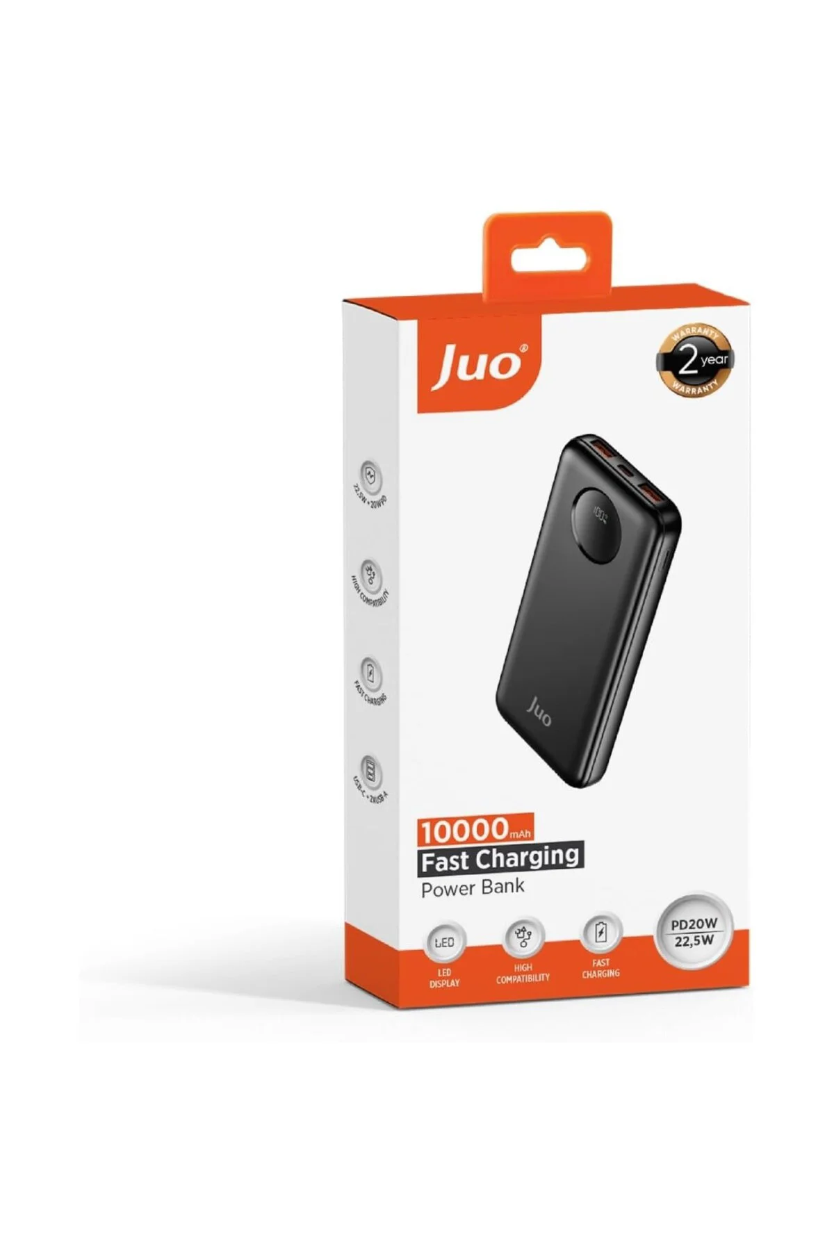 10000mAh 22.5W Dijital Led Ekranlı Taşınabilir Hızlı Şarj Cihazı 