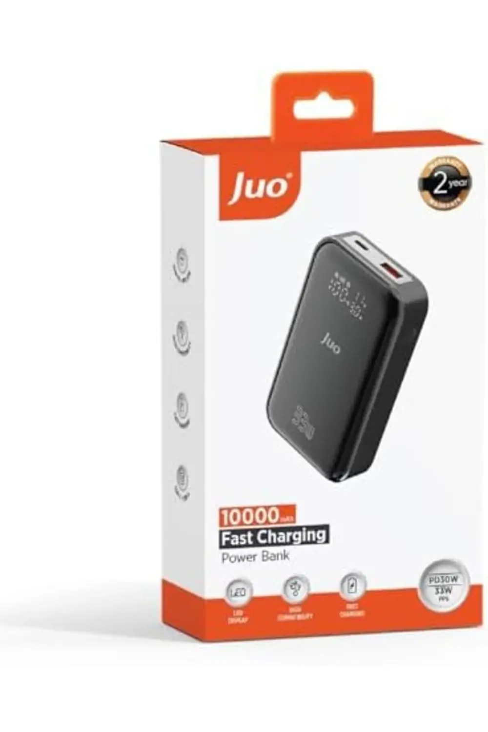 10000mAh 33W LED Watt Amper Göstergeli USB-A + Type-C Powerbank T