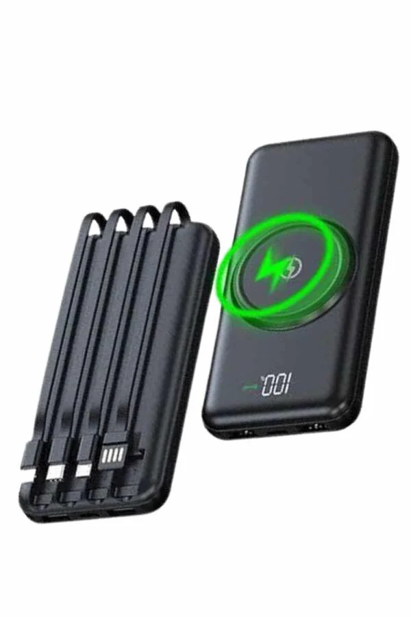 10000mAh Hızlı Şarjlı Powerbank - Kablosuz ve LED Ekranlı