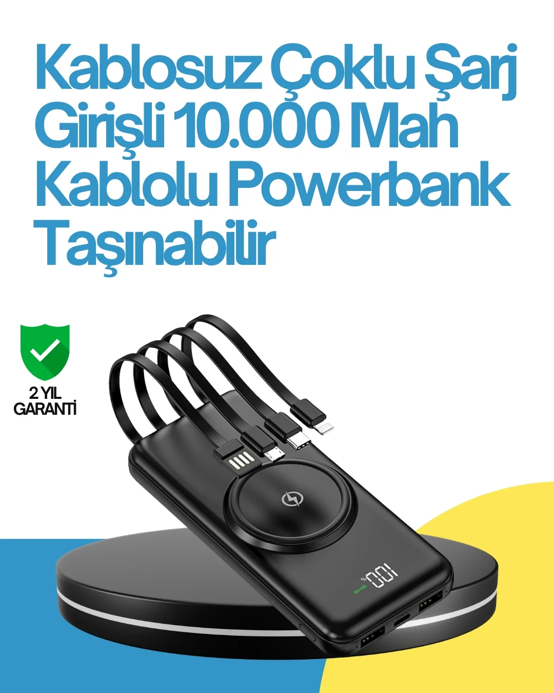 10000mAh Kablosuz ve Hızlı Şarj Destekli Powerbank – Taşınabilir Şarj Gücü Fiyatı, Yorumları ve Özellikleri