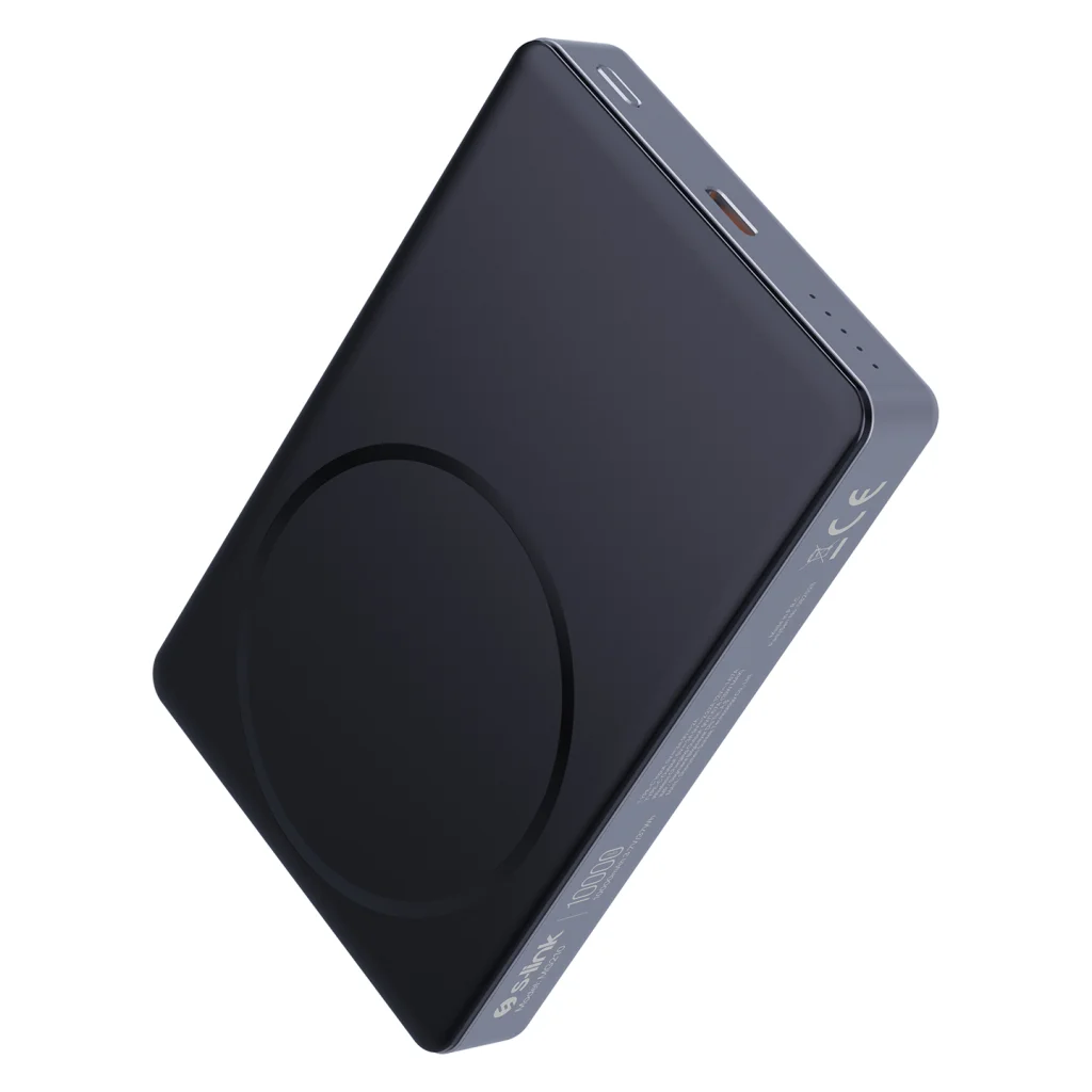 10000mAh Magsafe Gri Powerbank, S-LINK MG210 Kablosuz Şarj Cihazı