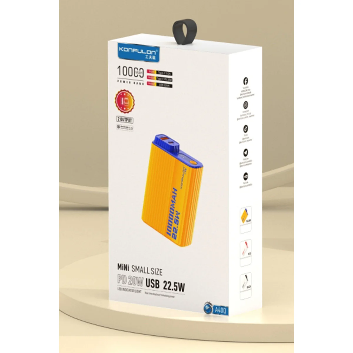 10000mAh Mini Powerbank PD 20W - Cebinize Sığan Süper Hızlı Şarj Cihazı