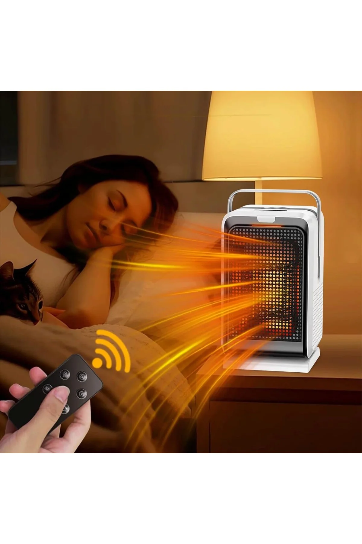 1000W Masaüstü Prizli Kumandalı Isıtıcı, Elektrikli Taşınabilir I
