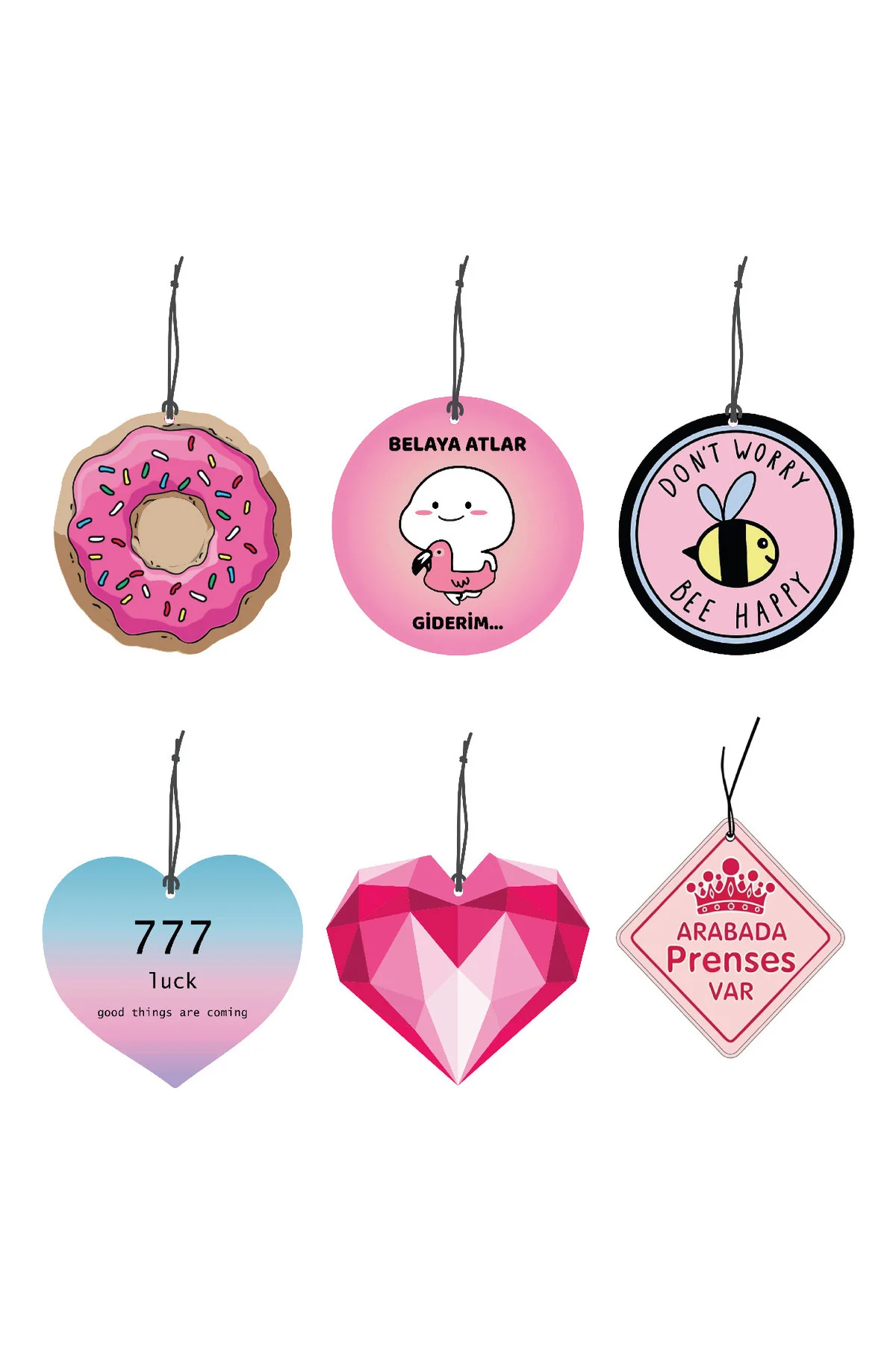 1001MODEL En Çok Sevilen 6'lı Mini Aşko Kuşko Serisi Oto Kokusu v