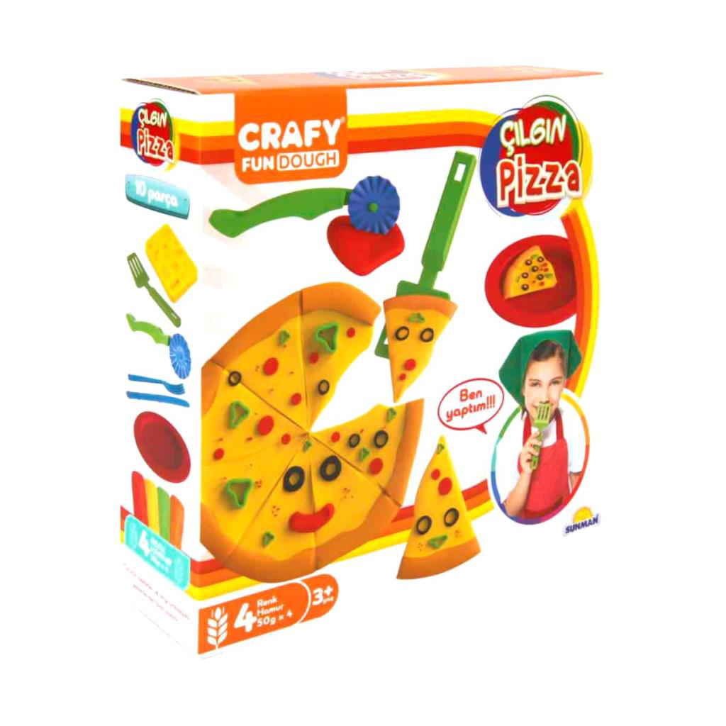 1002012 , Crafy Çılgın Pizza Oyun Hamuru Seti 200 gr 1002012 , Crafy Çılgın Pizza Oyun Hamuru Seti 200 gr