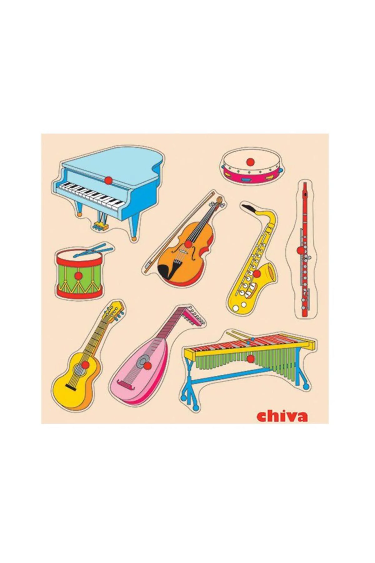 1004-CS Chiva, Müzik Aletleri Ahşap Puzzle