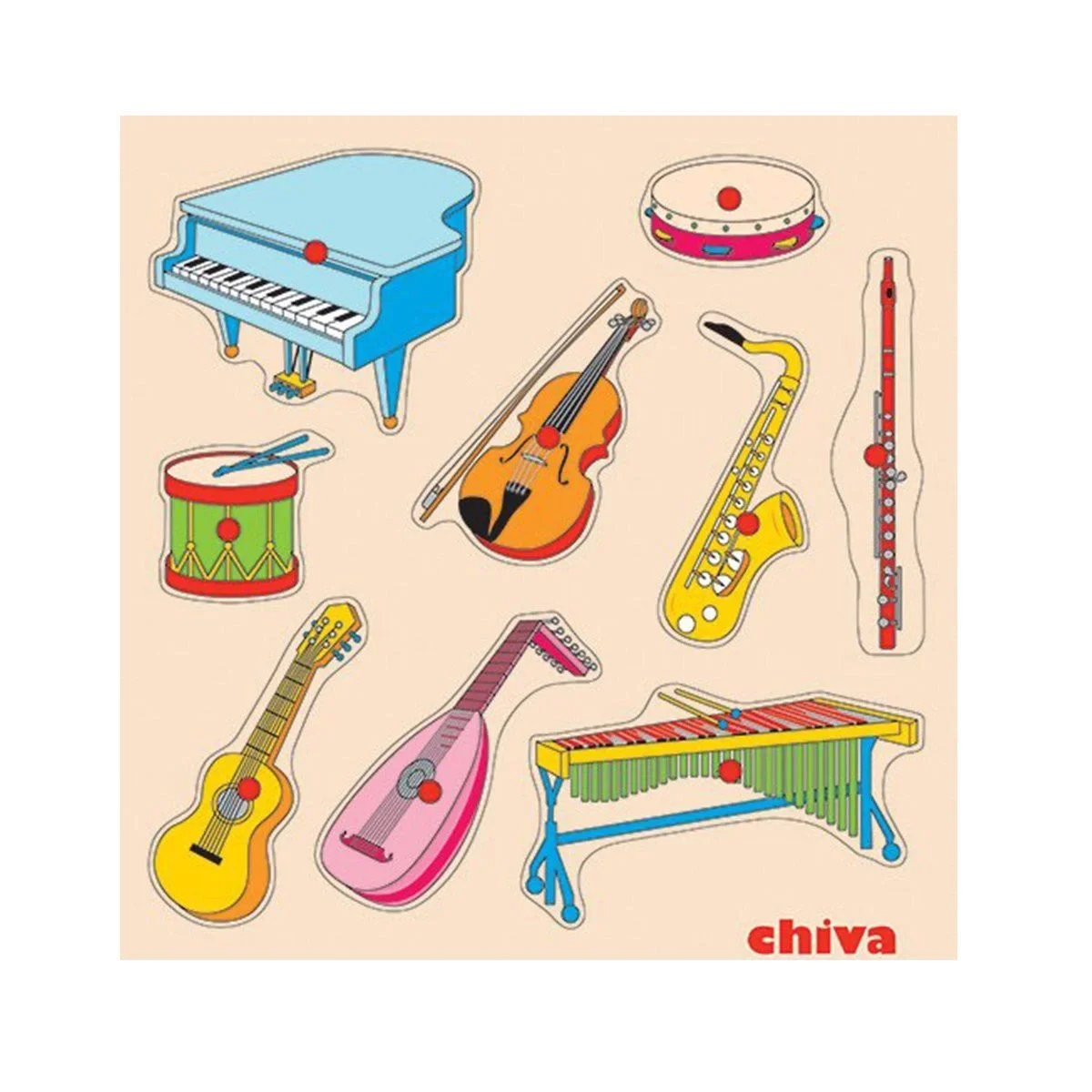 1004-CS , Müzik Aletleri Ahşap Puzzle