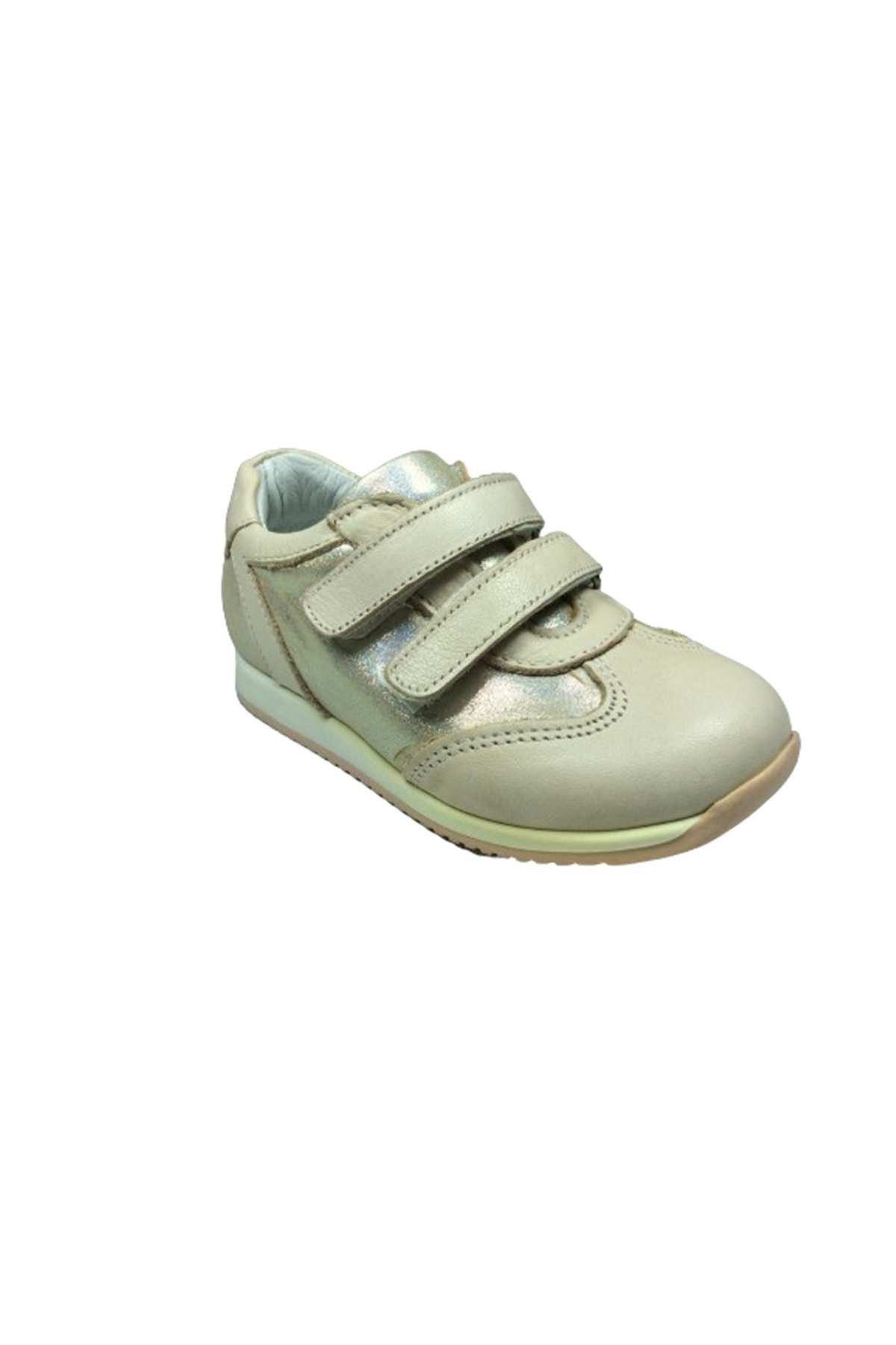 Ortopedikal 1005 Bebe Kız Çocuk Spor Ayakkabı Pudra Simli Cırtlı % 100 Deri