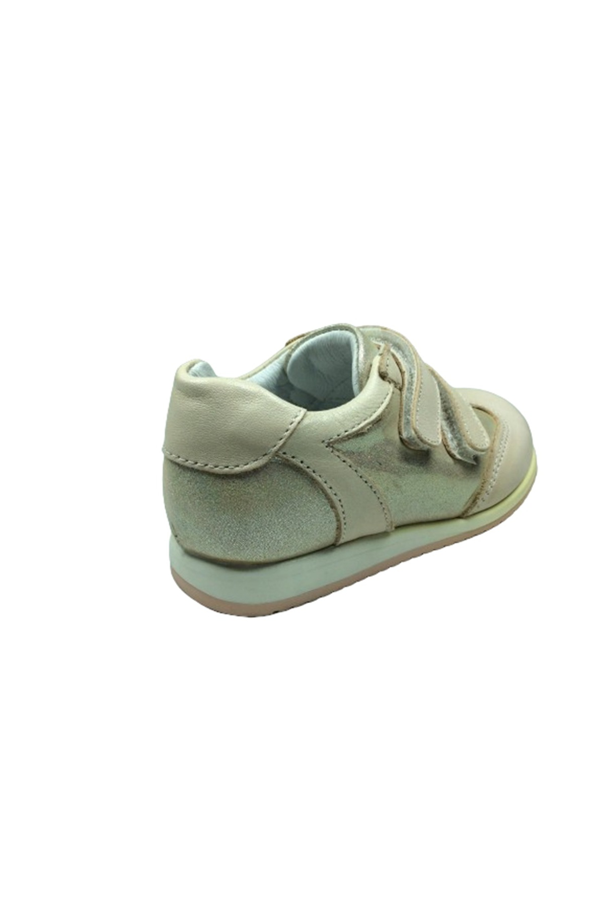 Ortopedikal 1005 Bebe Kız Çocuk Spor Ayakkabı Pudra Simli Cırtlı % 100 Deri