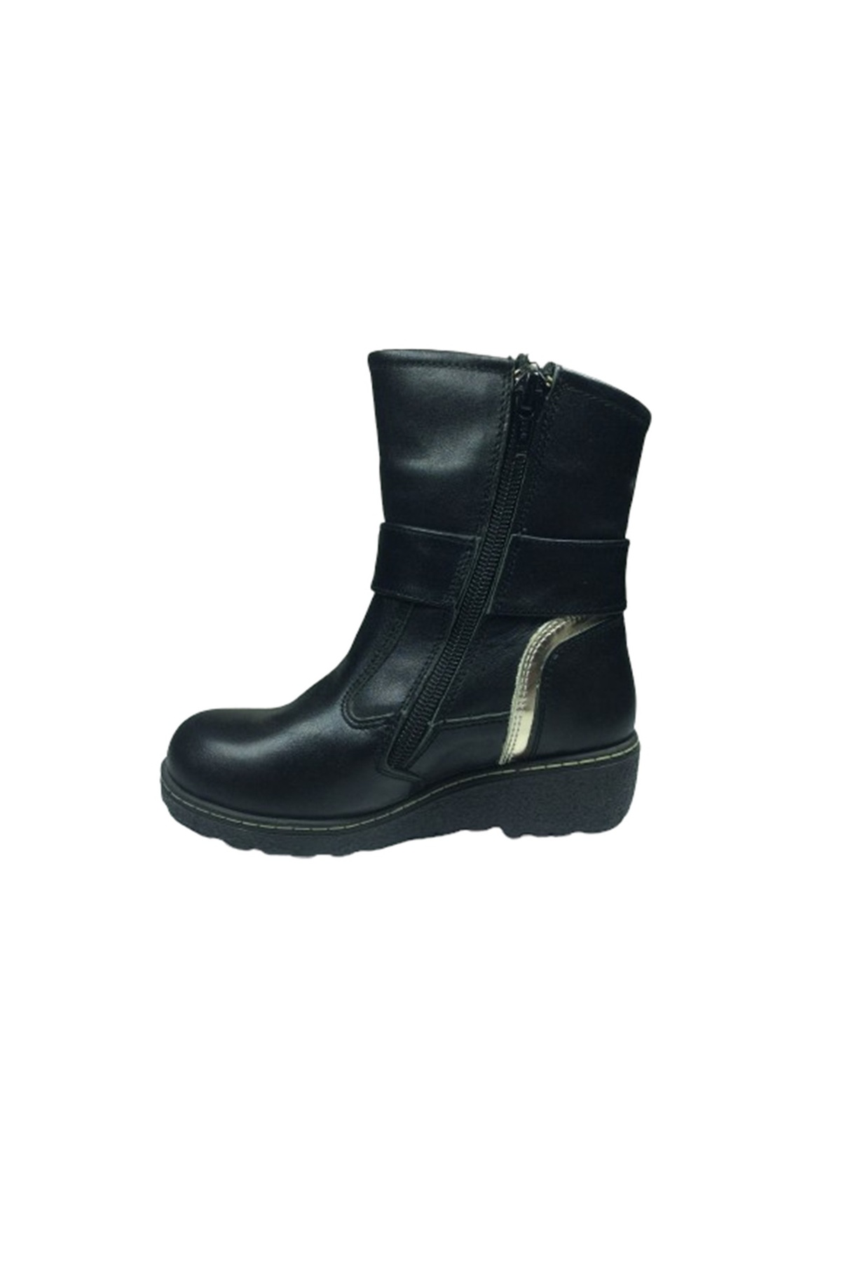 Ortopedikal 1005 Kız Çocuk Bot Siyah Zincirli % 100 Deri Ortopedik Anatomik