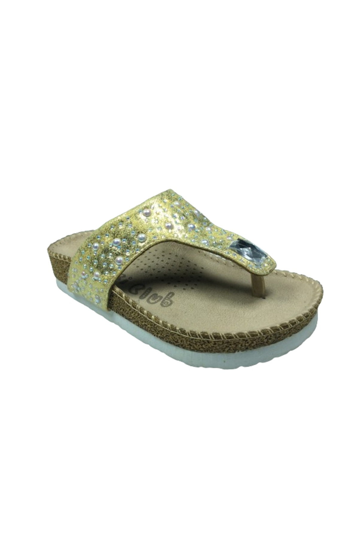 Ortopedikal 1005 Patik Kız Çocuk Dore İncili 1 Terlik Parmak Arası Abiye Taşl