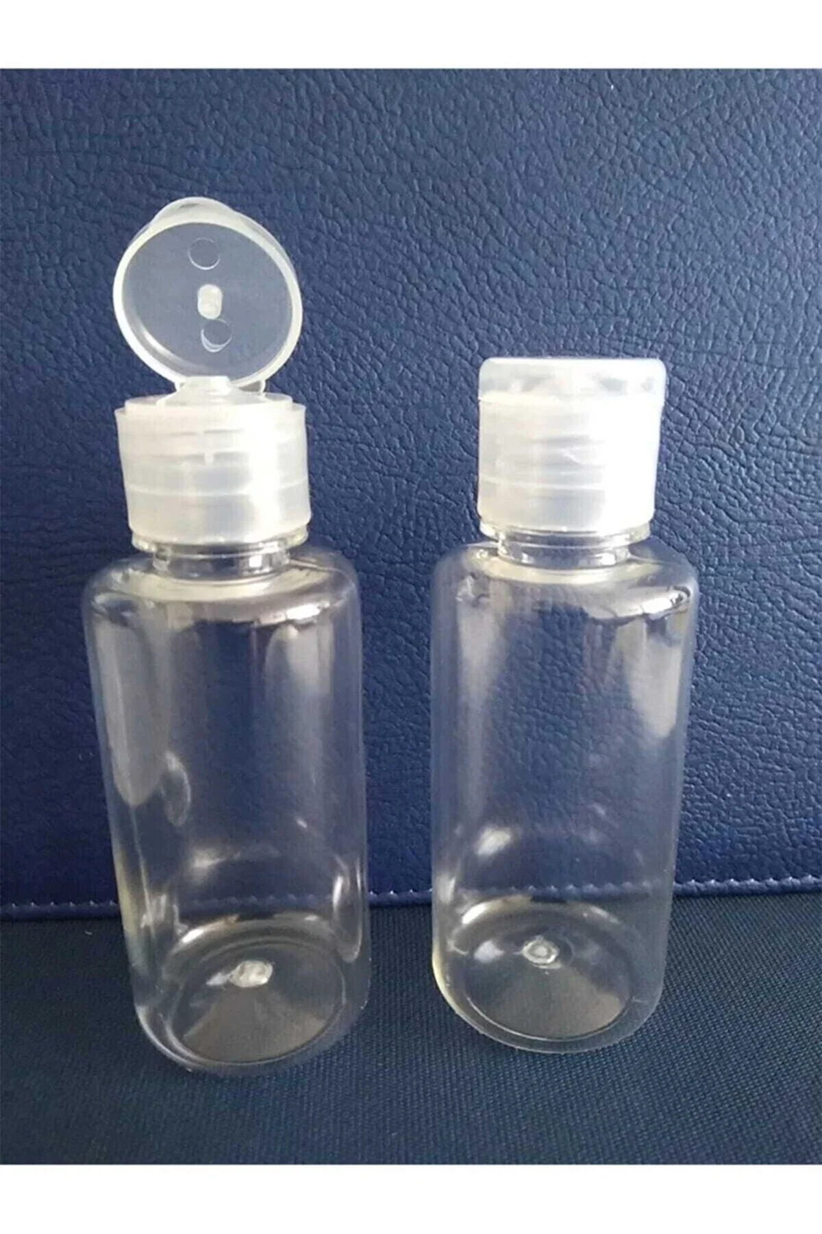 100adet 50 ml Pet Şeffa Şişe100 Adet Fliptop Kapak Plastik Pet Li