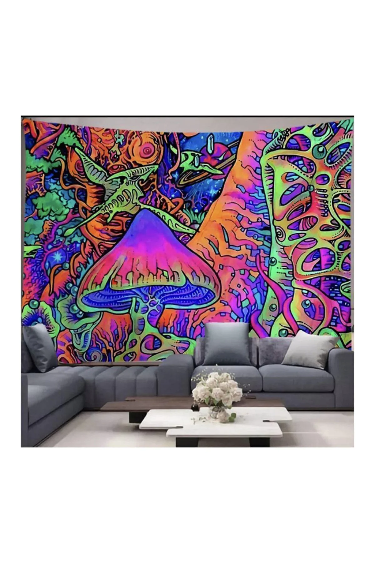 100Cm 150Cm Colors Mushroom Duvar Halısı