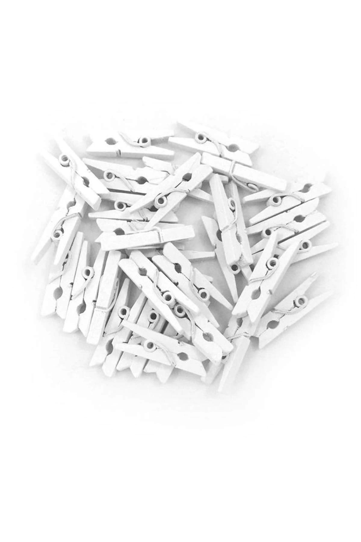 100'lü Beyaz Ahşap Mandal 2.5cm (10'lu Paket-1000 Adet) 100'lü Beyaz Ahşap Mandal 2.5cm (10'lu Paket-1000 Adet)