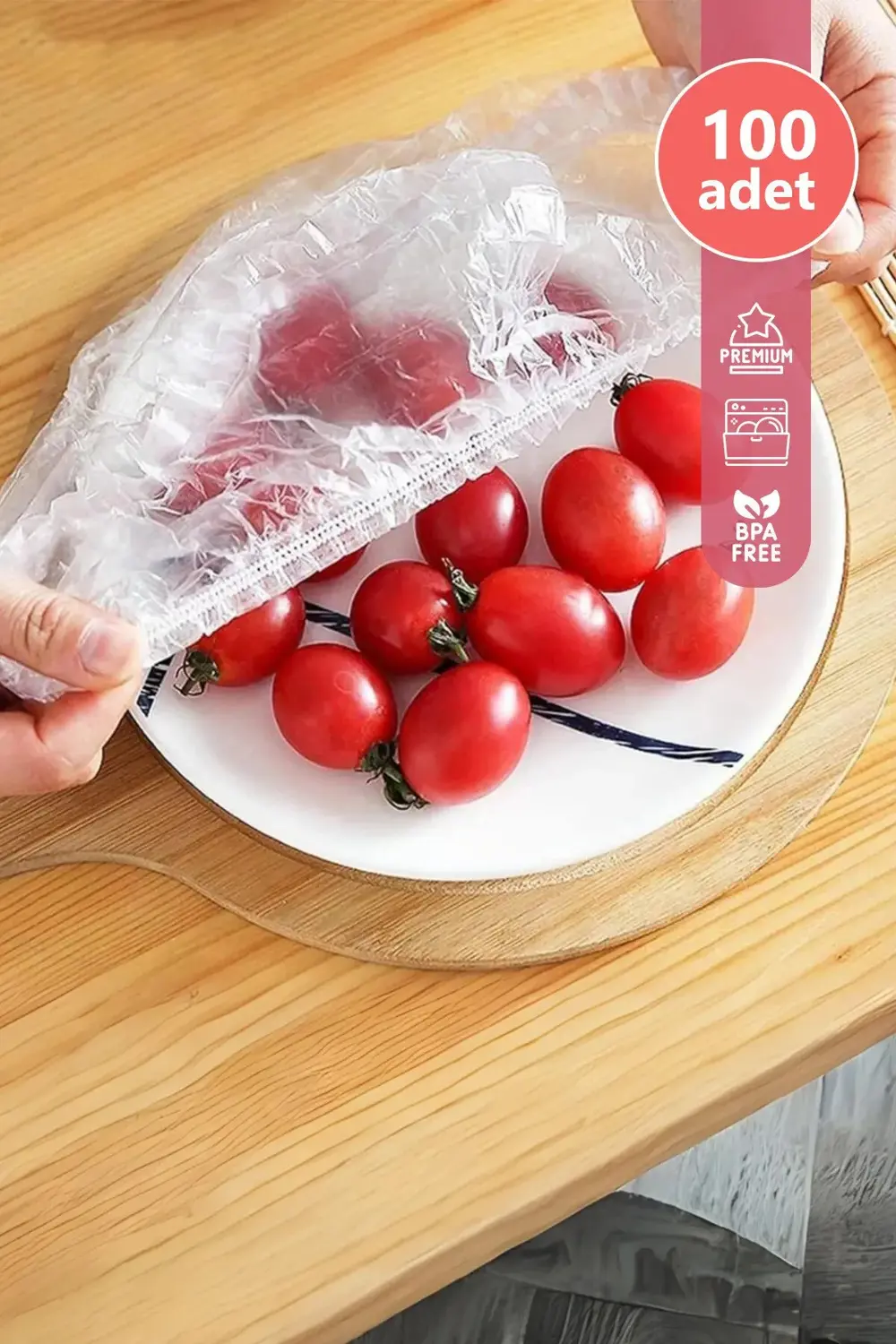 100'lü Gıda Koruma ve Saklama Bonesi Tencere Tabak Kase Bone