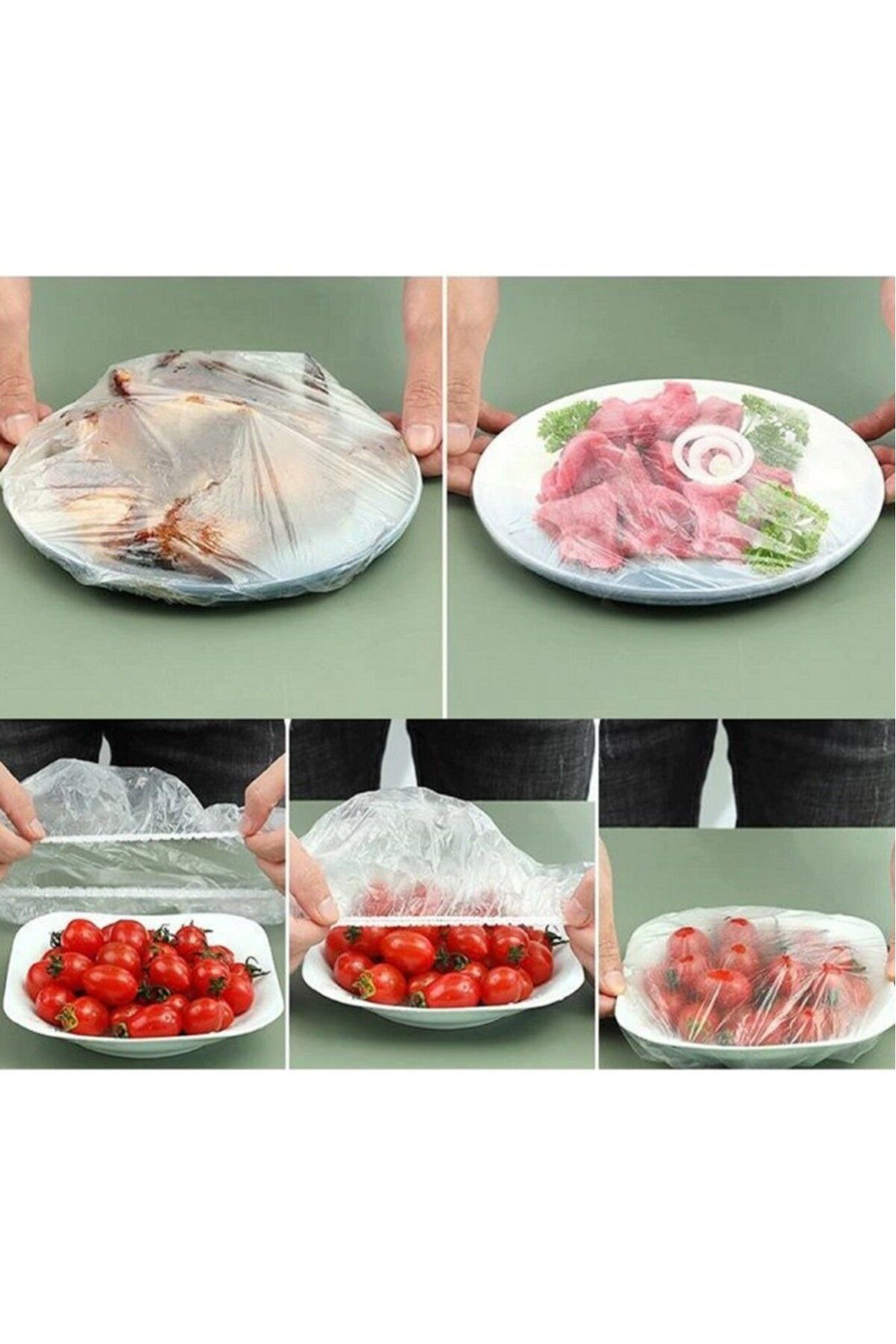 Tiesa Home 100Lü Naylon Tazeliği Koruyan Tabak Tencere Yemek Gida Bonesi