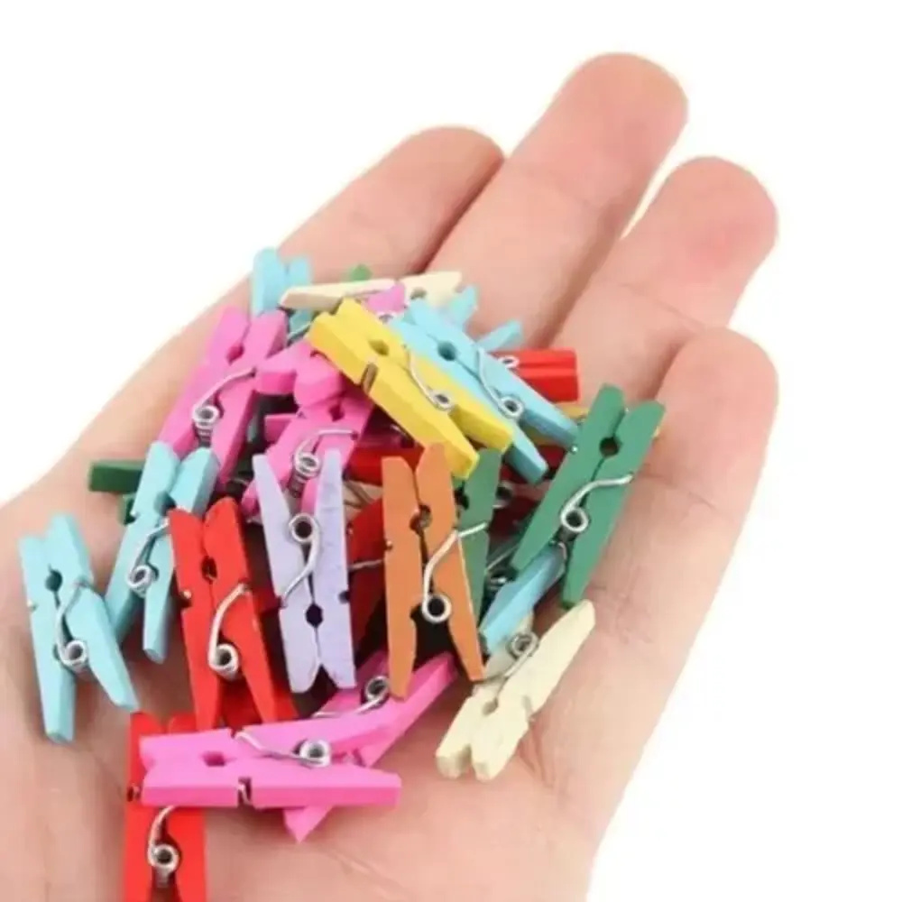 100lü Renkli Ahşap Mandal Seti 2.5 cm