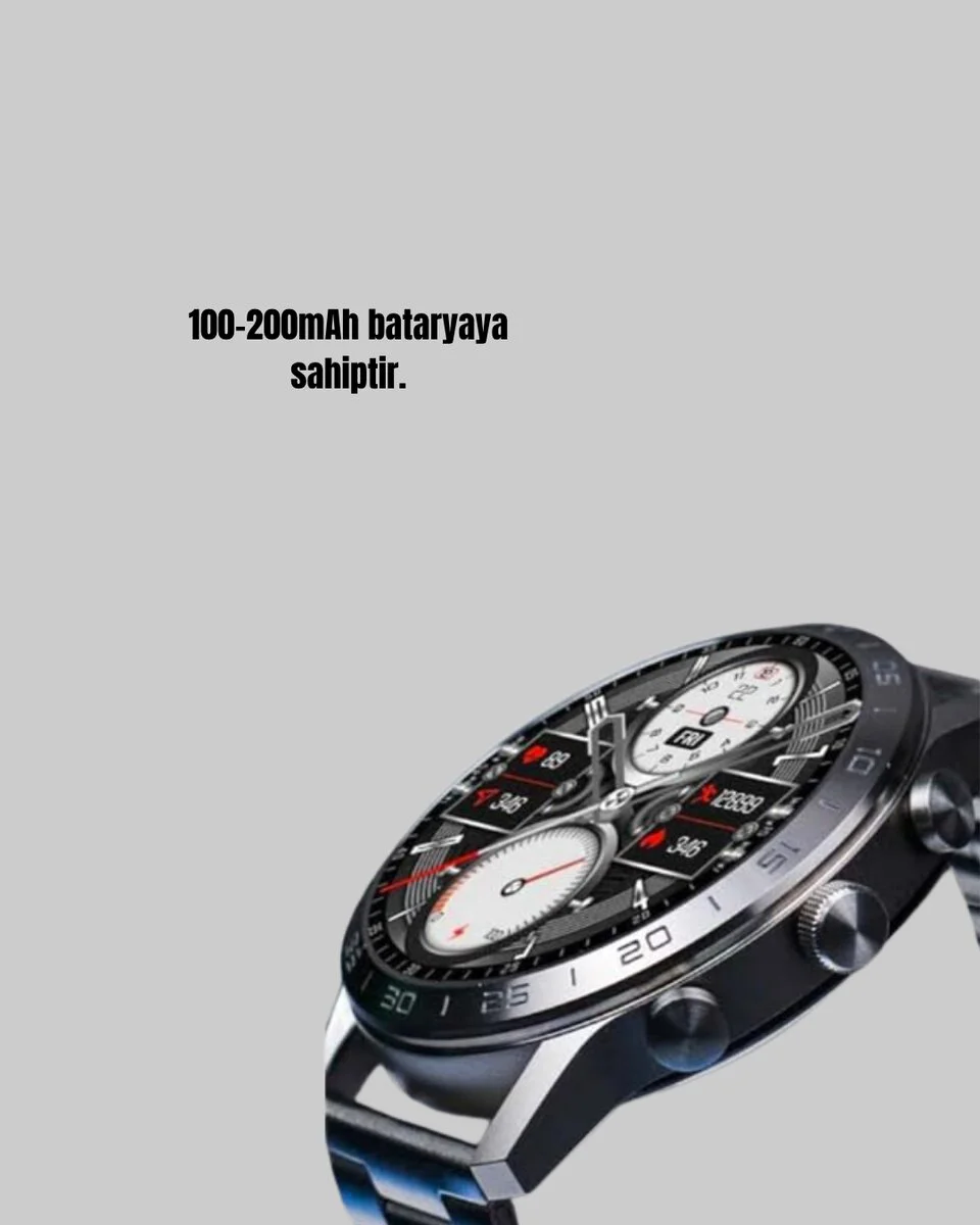 100mAh Şarjlı Akıllı Saat – Mesaj Bildirimi Müzik Kontrolü ve Ergonomik Tasarım