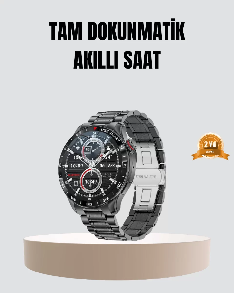 100mAh Şarjlı Akıllı Saat – Mesaj Bildirimi, Müzik Kontrolü ve Ergonomik Tasarım - Lisinya
