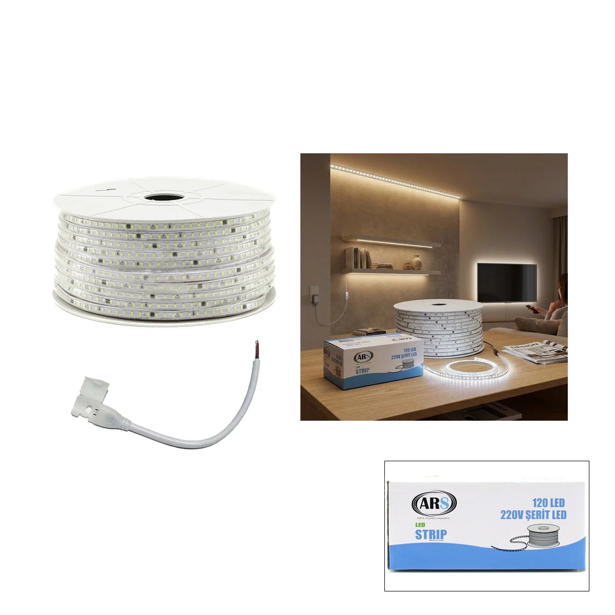 100mt 6500k - Beyaz Dış Mekan Şerit Led 220v 120led Ars-348985 Bx40 Fiyatı, Yorumları ve Özellikleri