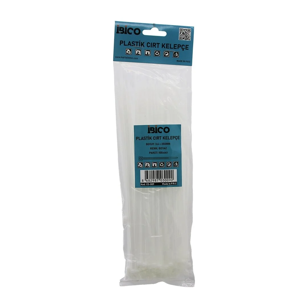 100pcs Beyaz   3.6x250mm  Plastik Cırt Kelepçe Bx40 Fiyatı, Yorumları ve Özellikleri