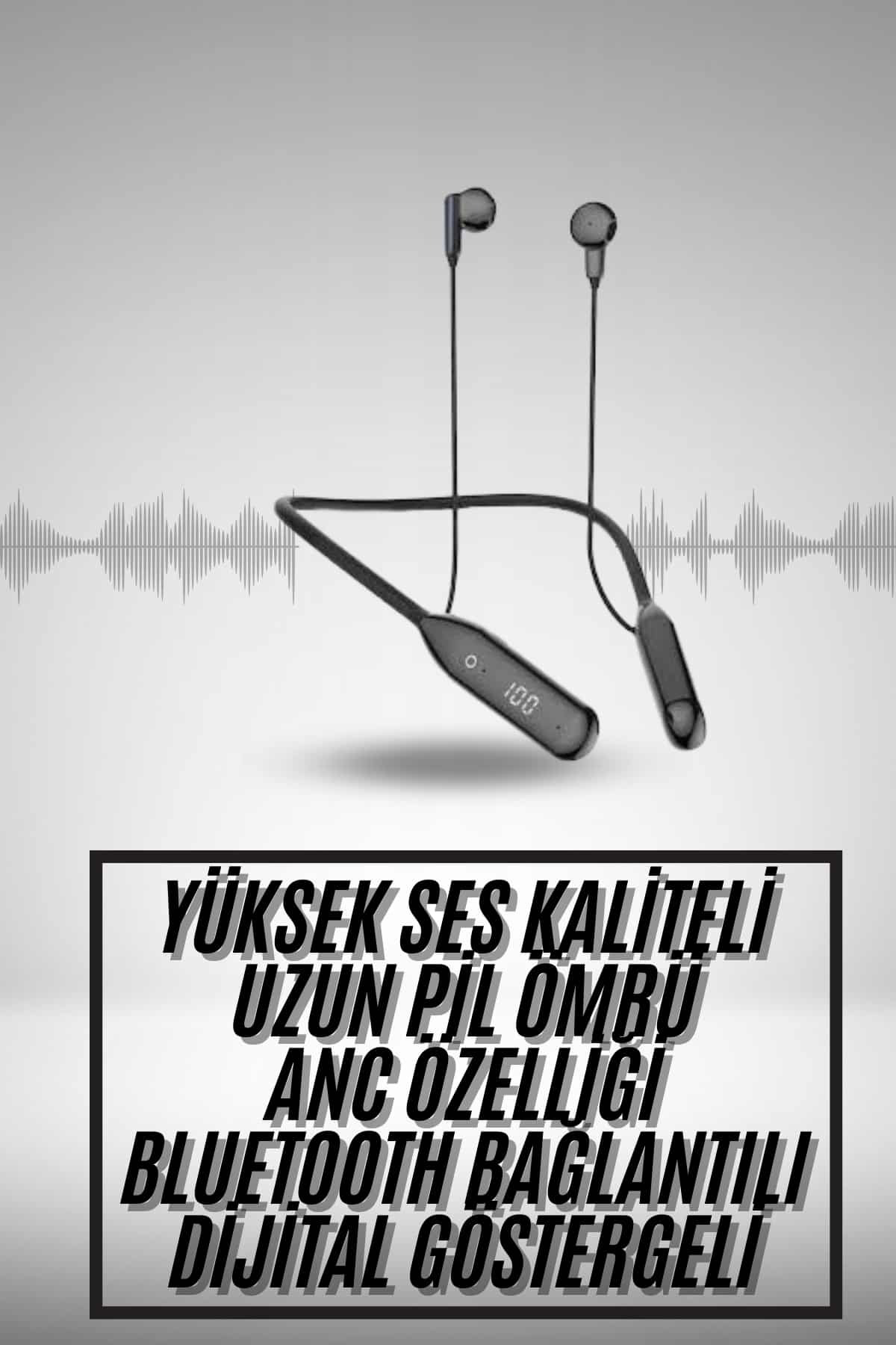100Saat Uyumlu Bluetooth Kulaklık Kablolu ANC Özellikli Kulaklık