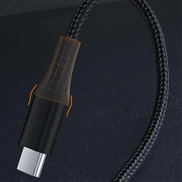 100W 5A USB-C Kevlar Şarj Kablosu – 1m PD Hızlı Şarj & Veri Aktarım