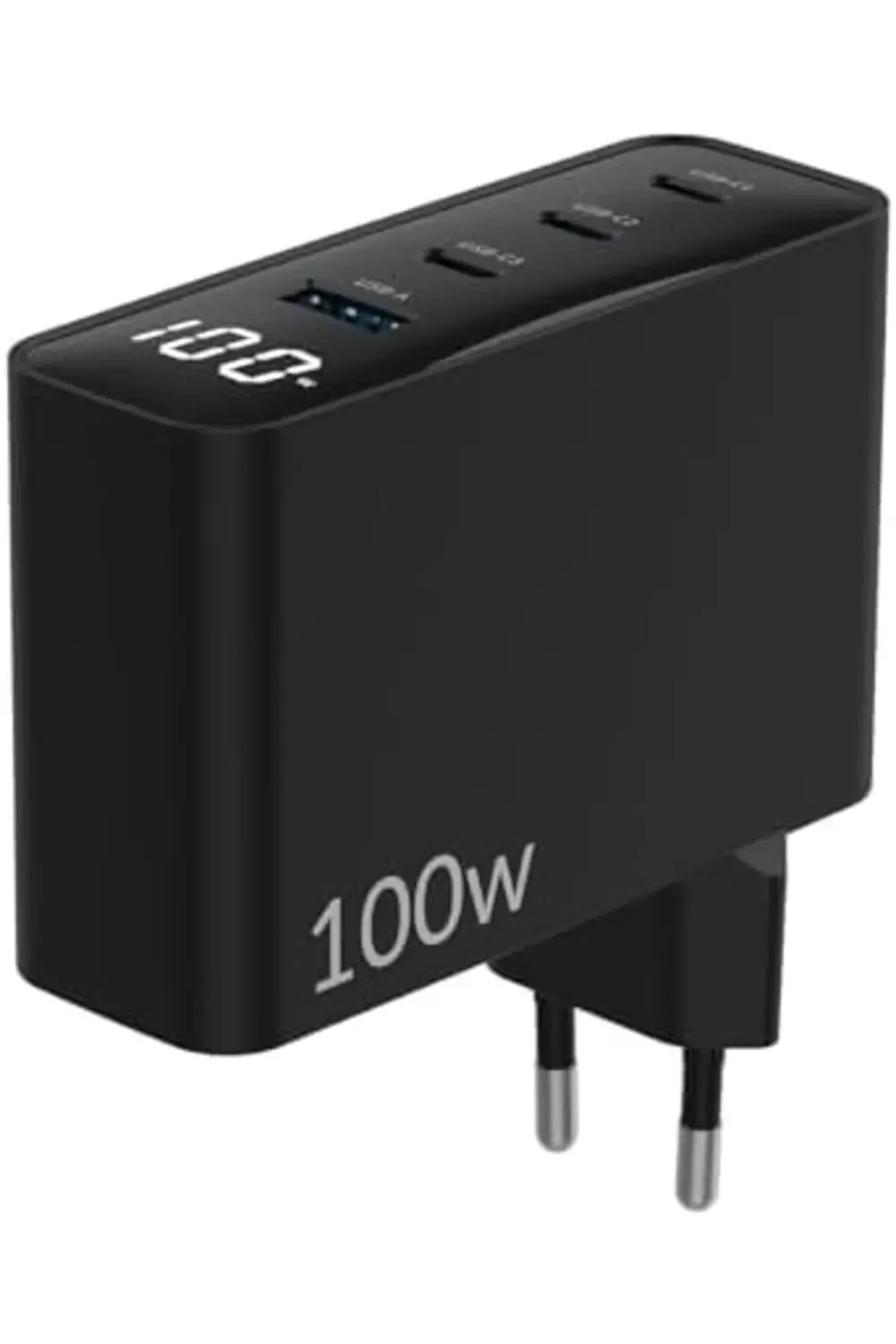 100W GaN Led Ekranlı 3 Type-C + USB-A Hızlı Şarj Cihazı & & Şarj