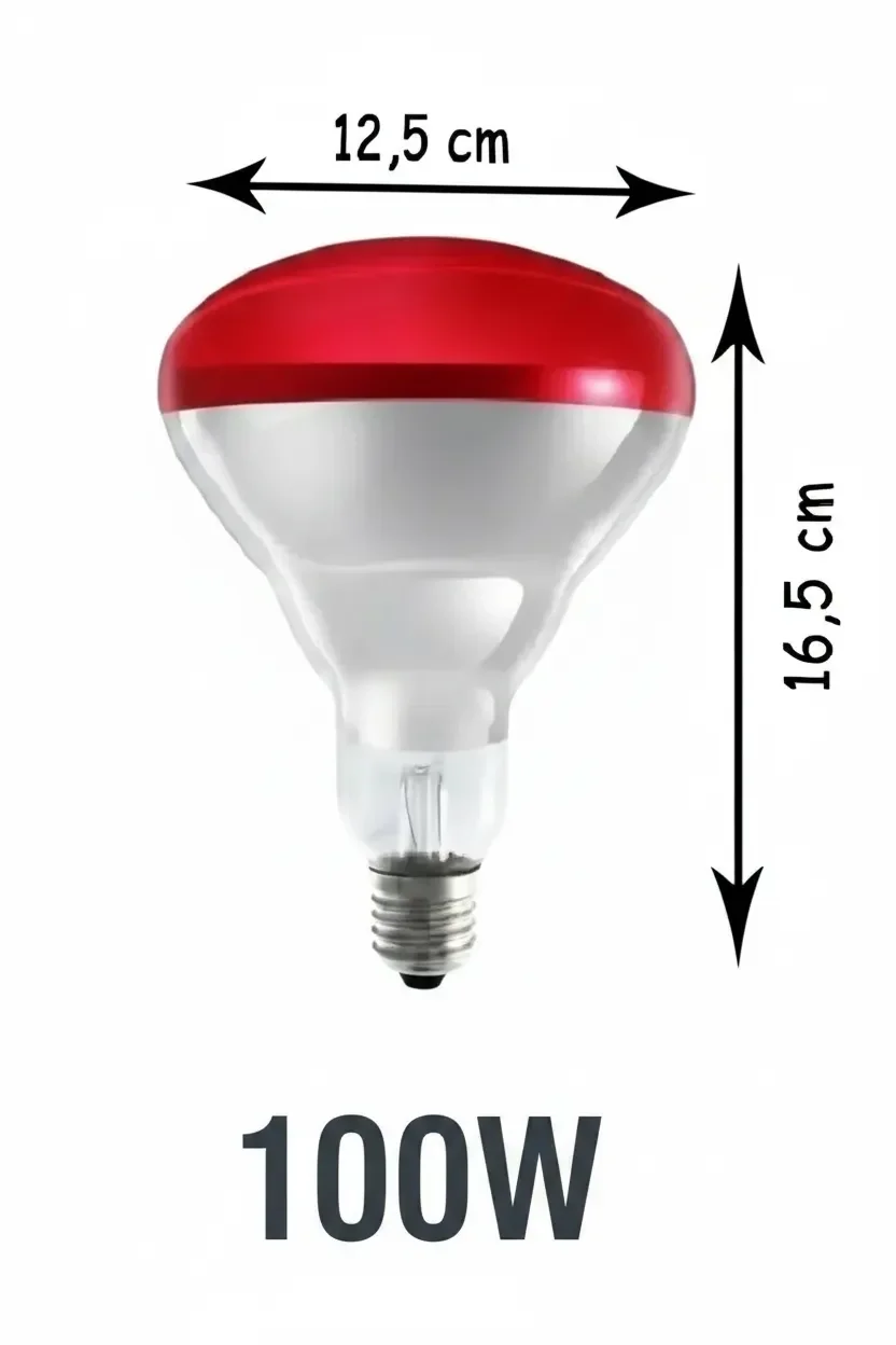 100W Kızılötesi (infrared) Isıtıcılı Hayvan Isıtma ve Kuluçka Lambası (Kırmızı Işık) E27 (Kalın Duy) Fiyatı, Yorumları ve Özellikleri