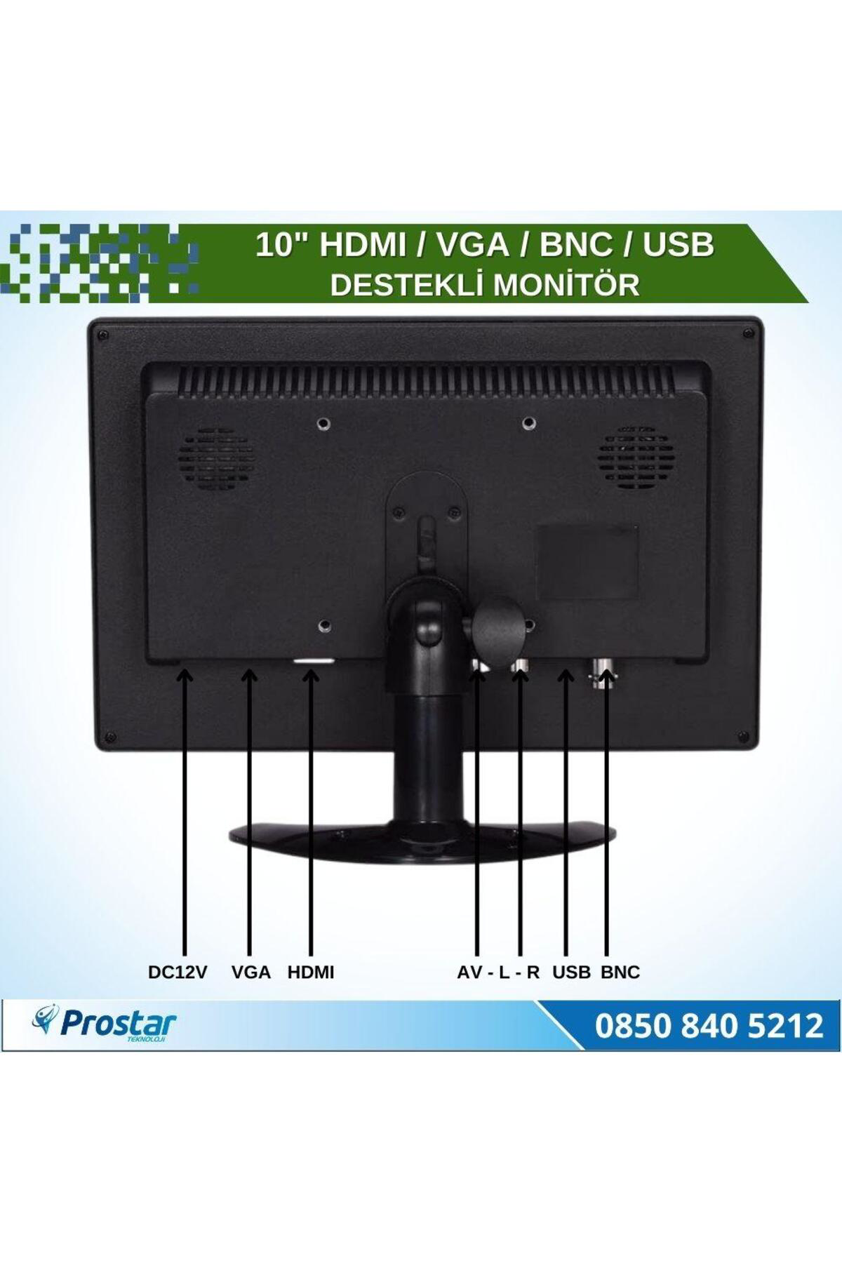 Navistar 10.1" Büyük Ekranlı Hdmi Vga Bnc Av Usb Girişli Monitör